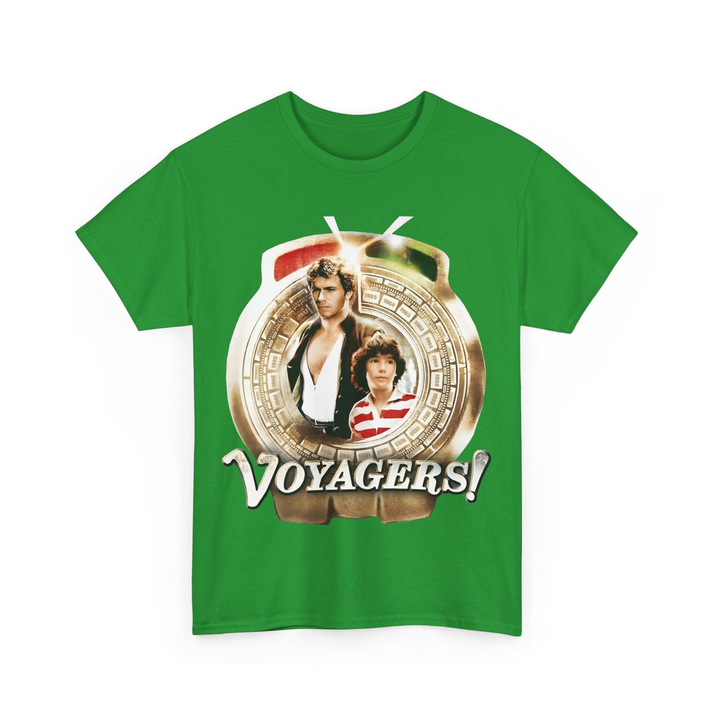 Voyagers T-Shirt - Jon-Erik Hexum, Meeno Peluce - Omni - Popular 1980s Time Travel TV Show - Cult Classic