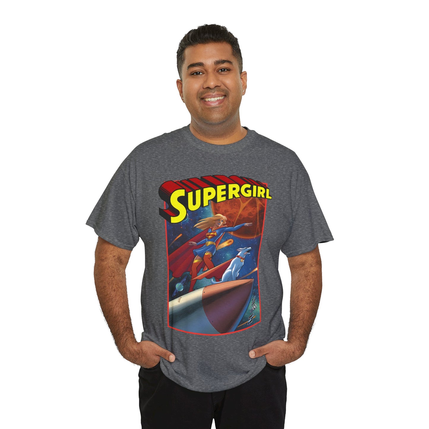 Supergirl & Krypto T-Shirt - Amanda Conner Art - Kara from Krypton - Superman's Pet Superdog - DC Comics