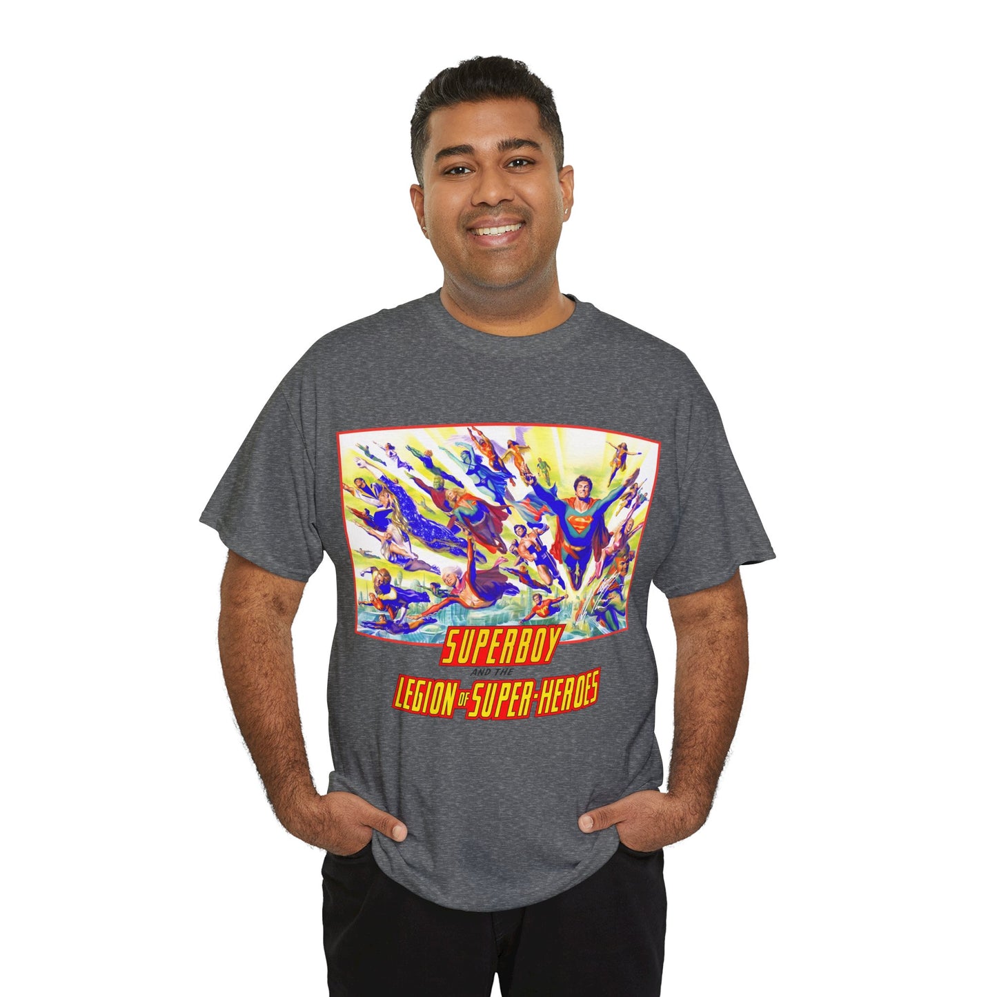 Superboy & Legion of Super-Heroes T-Shirt - Alex Ross Art - Saturn Girl, Brainiac 5, Lightning Lad, Shadow Lass, Dawnstar, Karate Kid - DC Comics