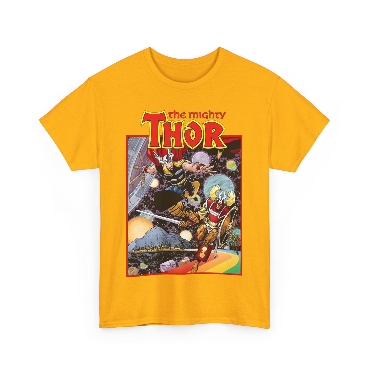 Mighty Thor T-Shirt - Walt Simonson Art - Asgard, Bifröst - God of Thunder - Marvel Comics
