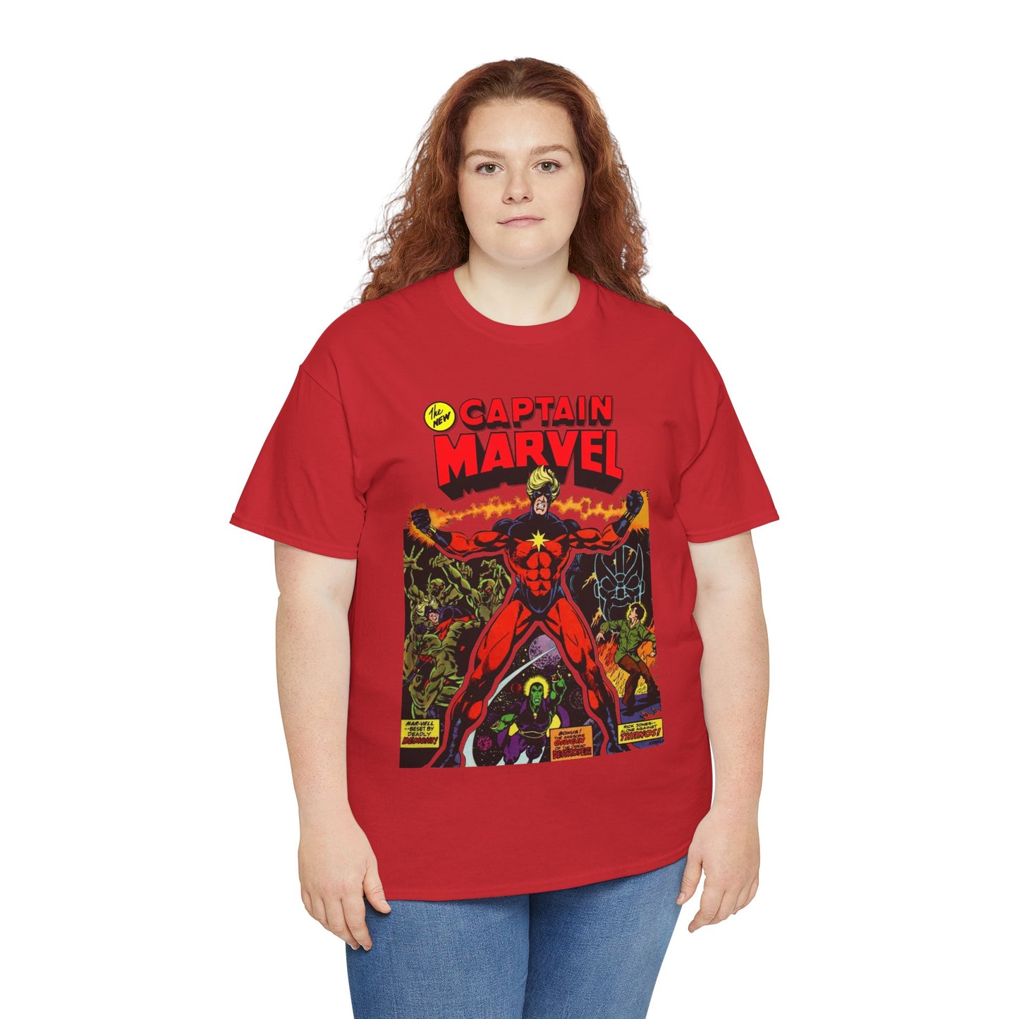Captain Marvel T-Shirt - Jim Starlin Art - Thanos - Drax the Destroyer - Issue #32 Cover Art