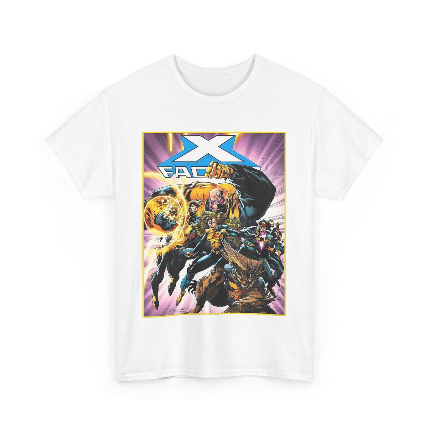 X-Factor T-Shirt - Larry Stroman Art - Polaris, Havok, Strong Guy, Jamie Madrox - X-Men Spin-Off - Mutant Heroes - Marvel Comics