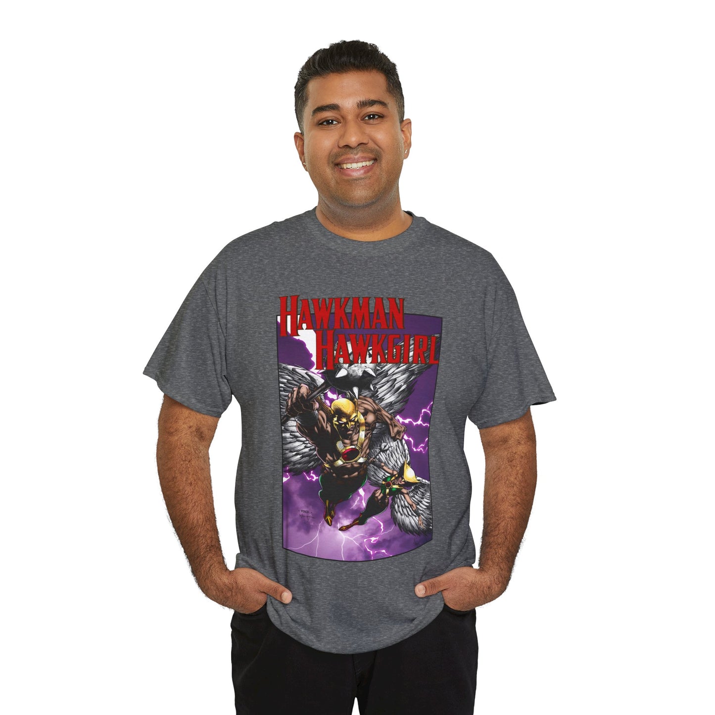 Hawkman & Hawkgirl T-Shirt - David Finch Art - Carter & Shayera Hall - JLA & JSA Members - DC Comics