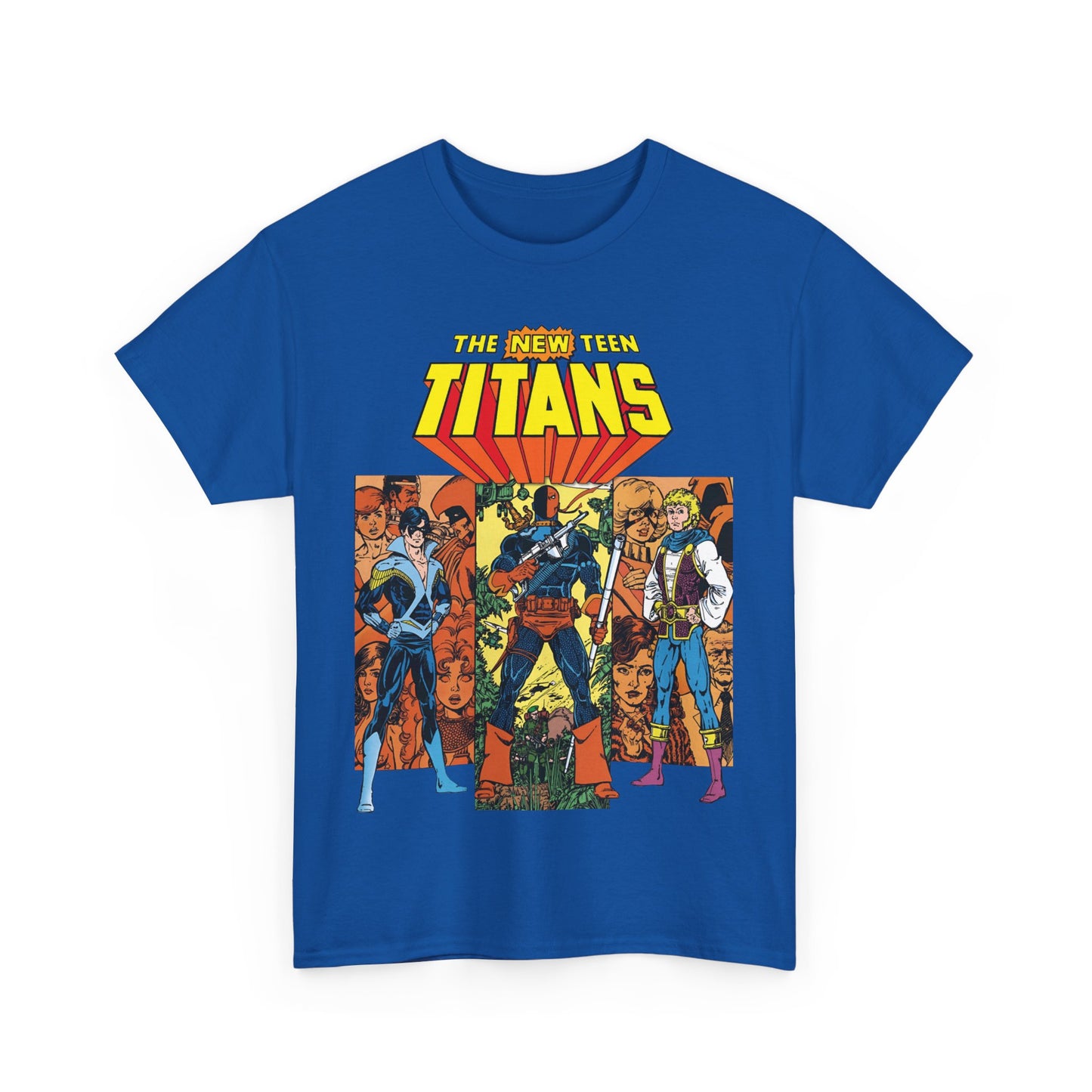 New Teen Titans T-Shirt - George Perez Art - Judas Contract - Nightwing, Jericho, Deathstroke, Changeling. Starfire - DC Comics