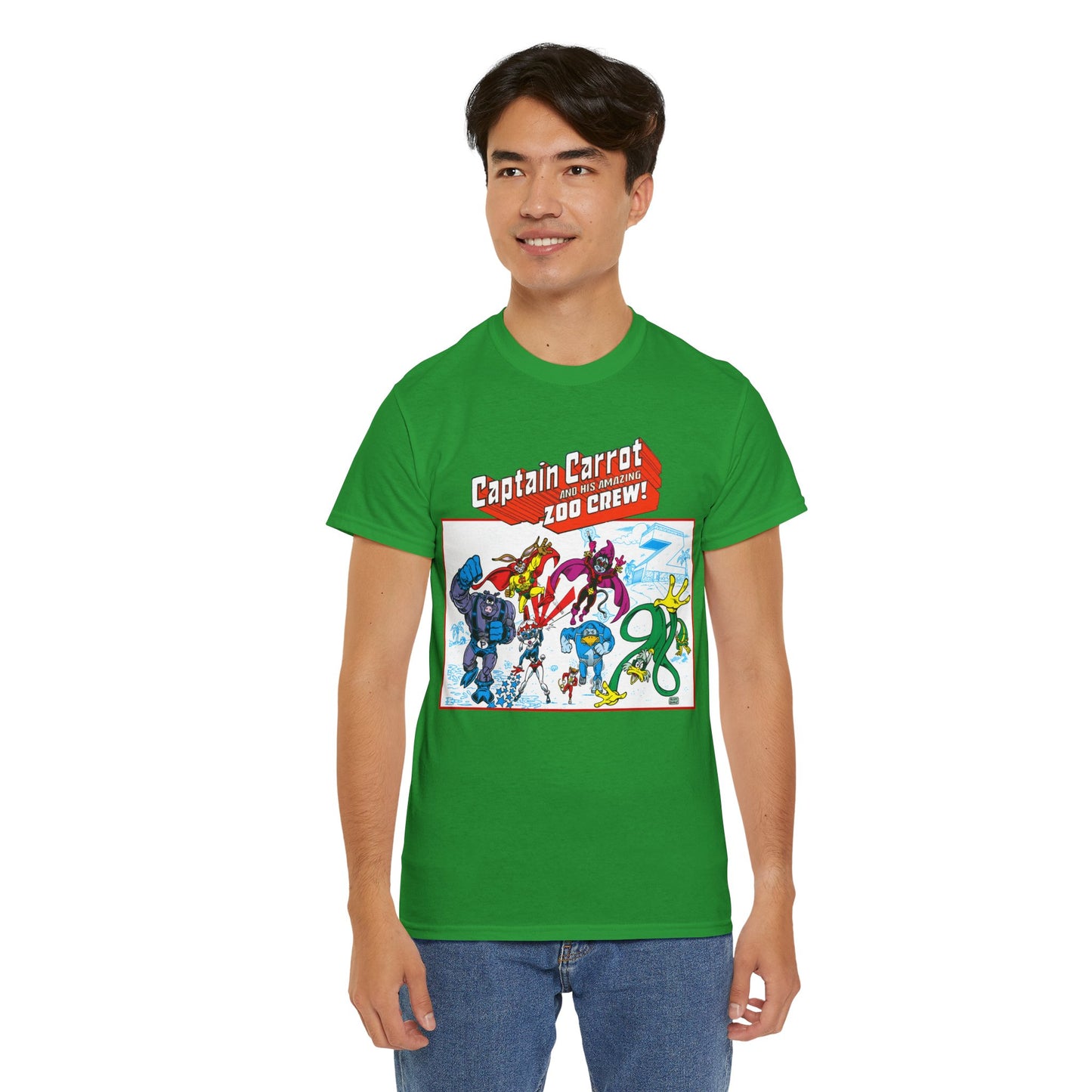 Captain Carrot & His Amazing Zoo Crew T-Shirt - DC Comics Series - Funny Animal Retro 1980s - Pig-Iron, Yankee Poodle, Rubberduck