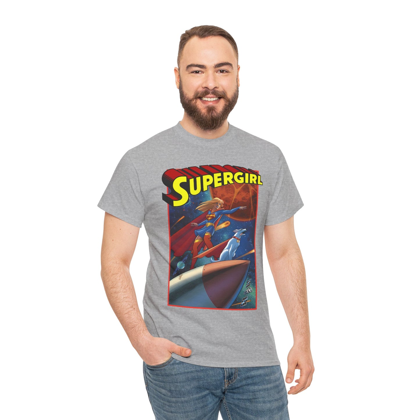 Supergirl & Krypto T-Shirt - Amanda Conner Art - Kara from Krypton - Superman's Pet Superdog - DC Comics
