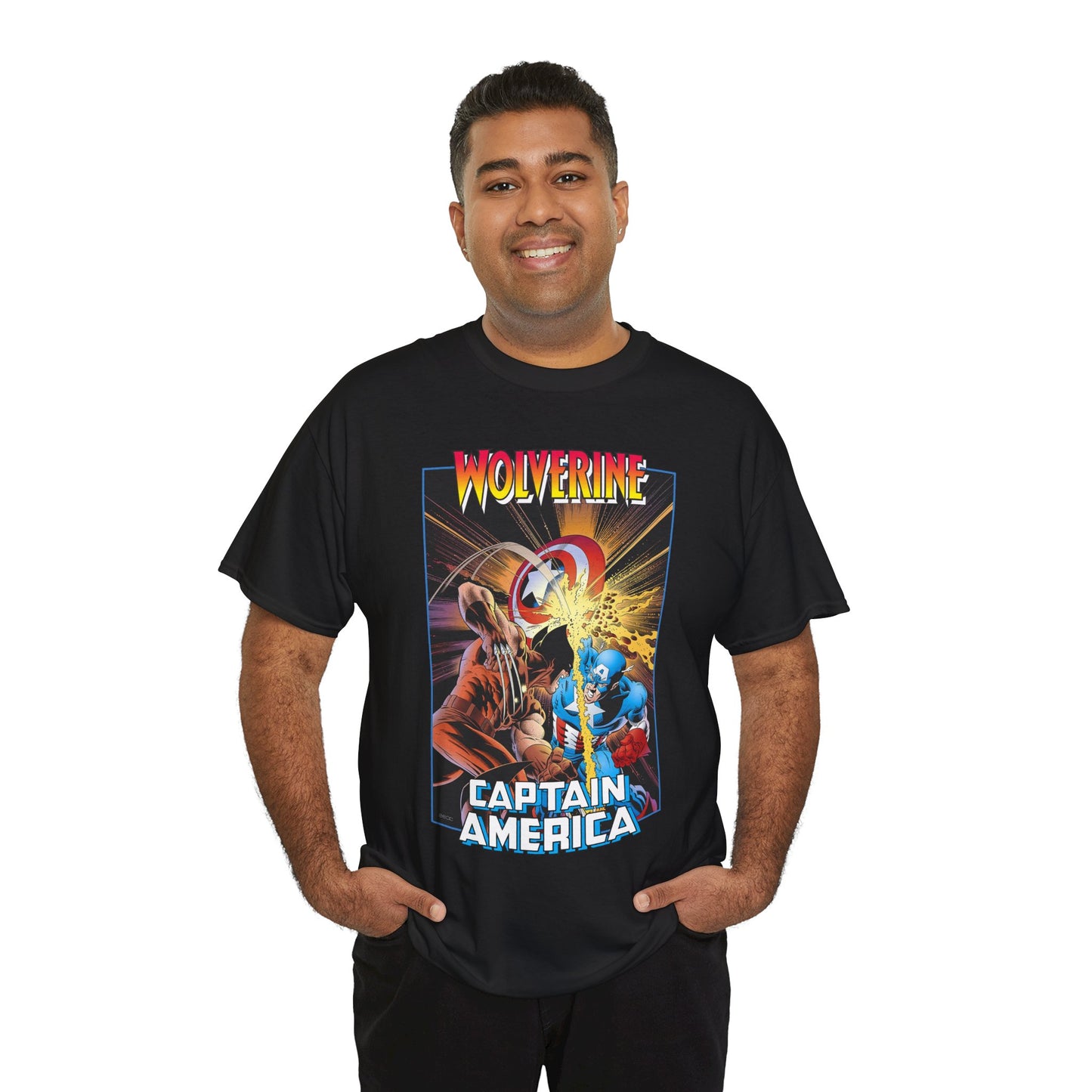 Wolverine Vs Captain America T-Shirt - Mike Zeck Classic Art - Marvel Comics