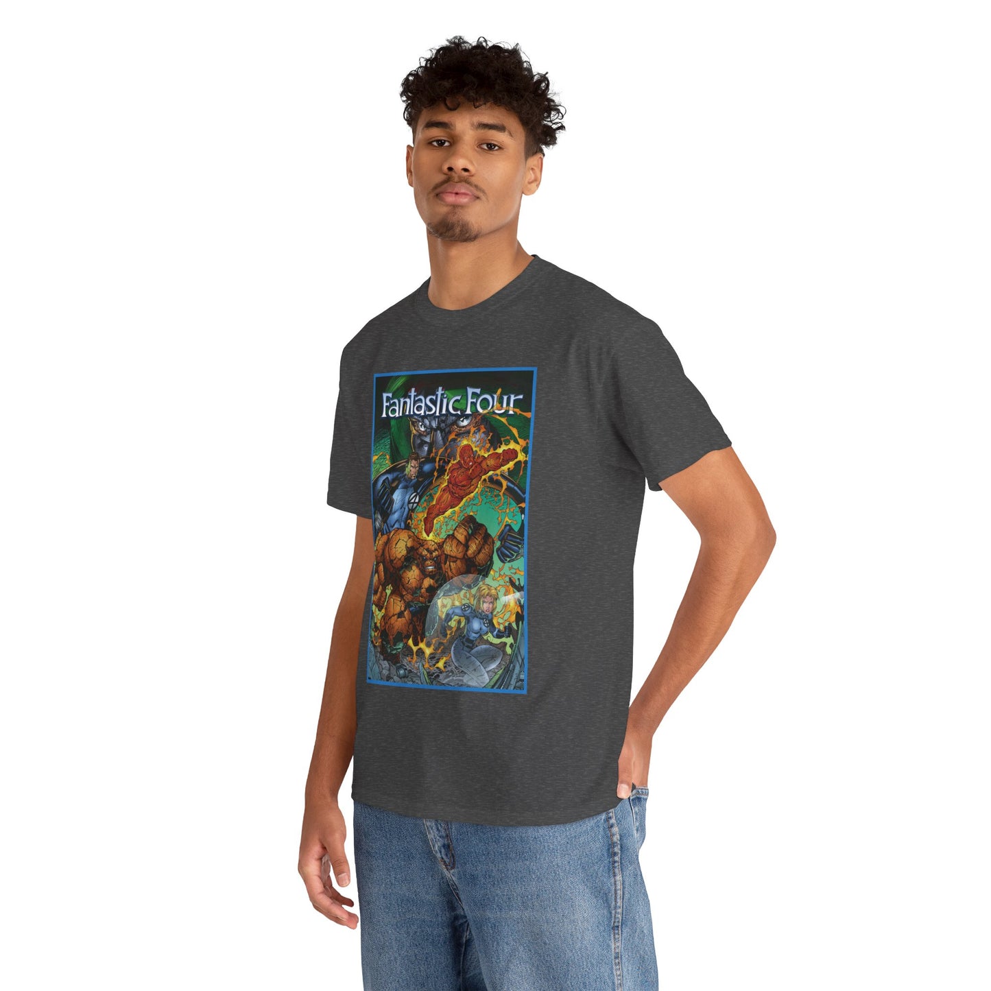 Fantastic Four T-Shirt - Jim Lee Art - The Thing, Human Torch, Reed Richards, Invisible Woman - Marvel Comics - Heroes Reborn