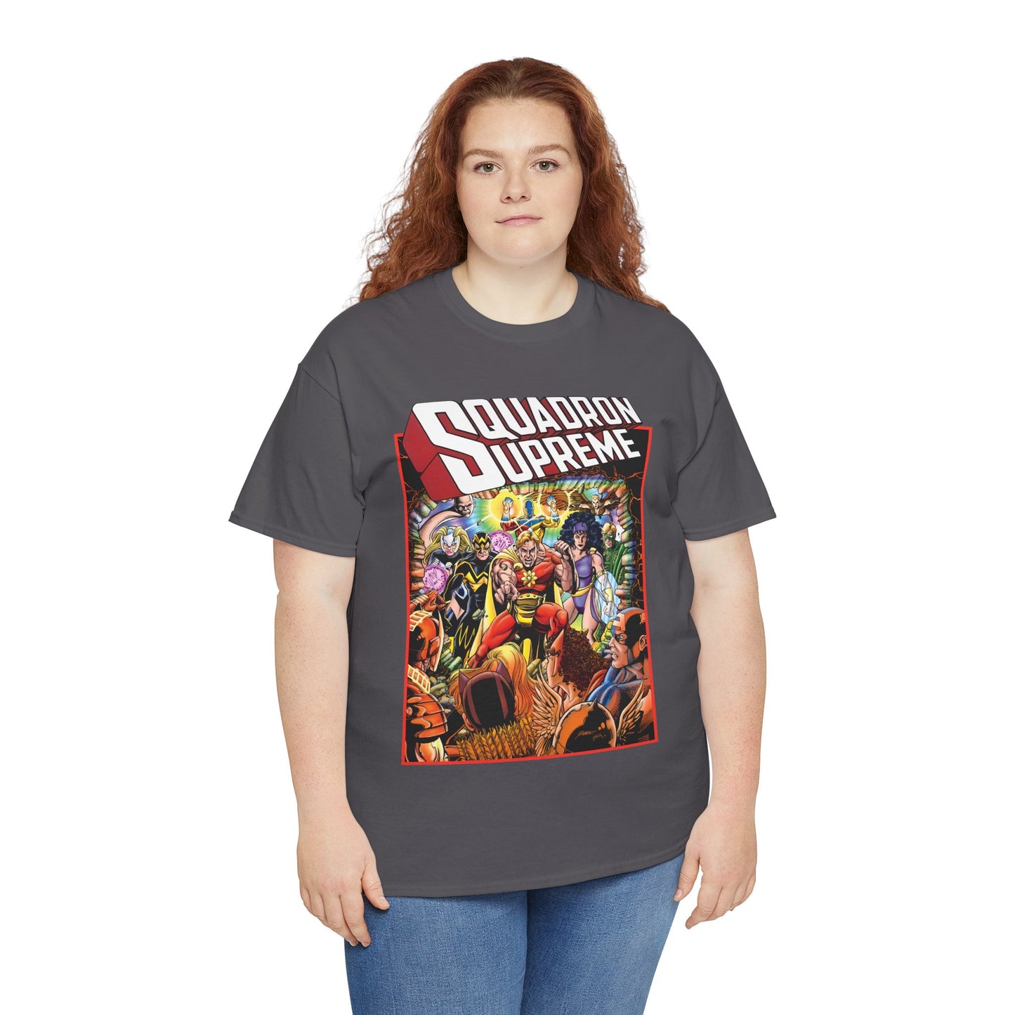 Squadron Supreme T-Shirt - George Perez Art - Hyperion, Nighthawk, Doctor Spectrum, Power Princess, Whizzer - Marvel Comics