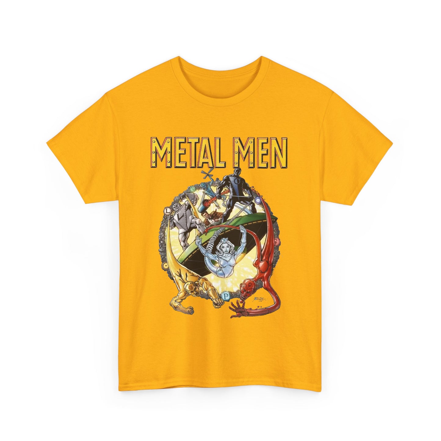 Metal Men T-Shirt - George Perez Art - DC Comics - Classic Silver Age Team - Mercury, Iron, Tin, Gold