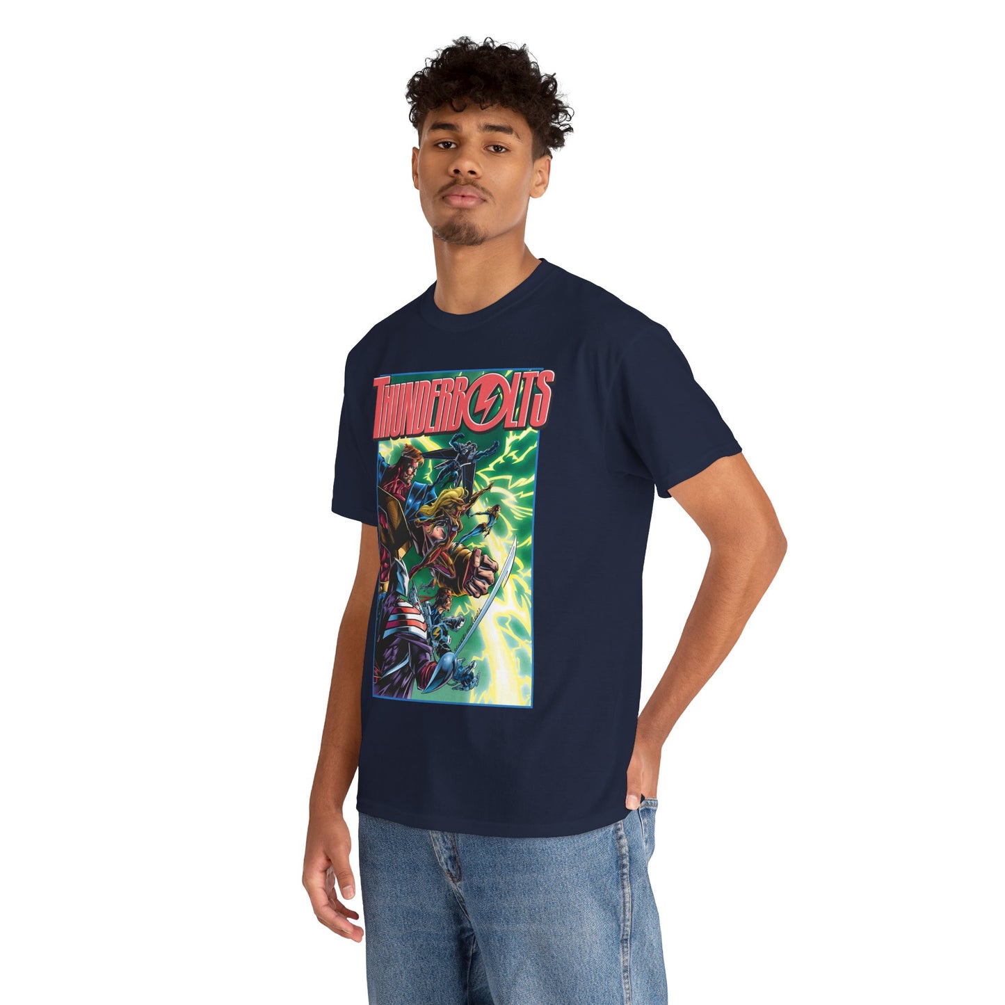 Thunderbolts T-Shirt - Amazing Mark Bagley Art - Citizen V, MACH-1, Atlas, Songbird, Fixer, Techno - Marvel Comics Characters - Avengers Connection