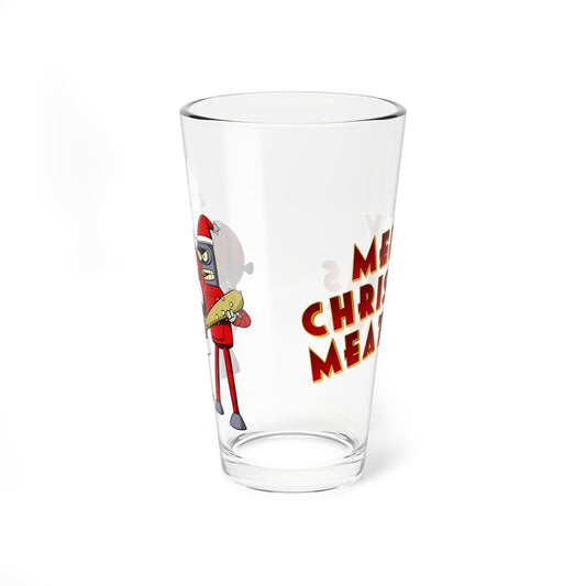 Robot Santa & Bender Futurama Christmas Pint Glass, 16oz - Festive Holiday Barware