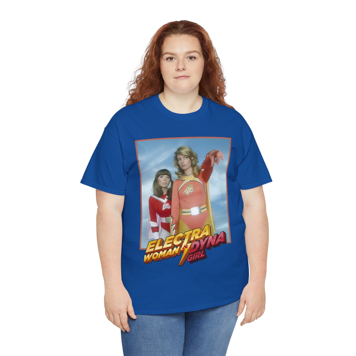 Electra Woman & Dyna Girl T-Shirt - Popular Krofft Supershow Characters from the 1970s - Deidre Hall & Judy Strangis