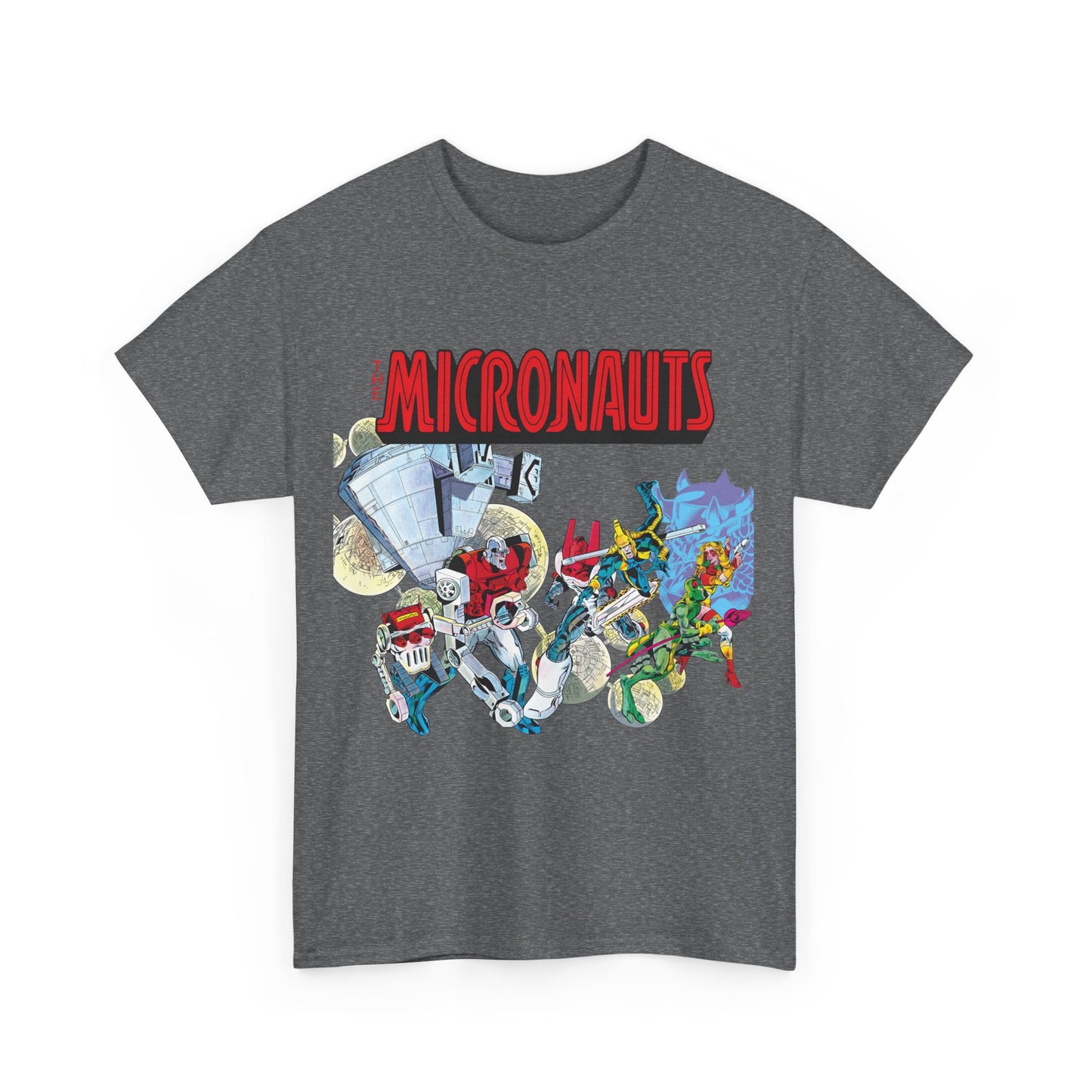 Micronauts T-Shirt - Jackson Guice Art - Arcturus Rann, Biotron, Marionette, Acroyear, Bug - Marvel Comics