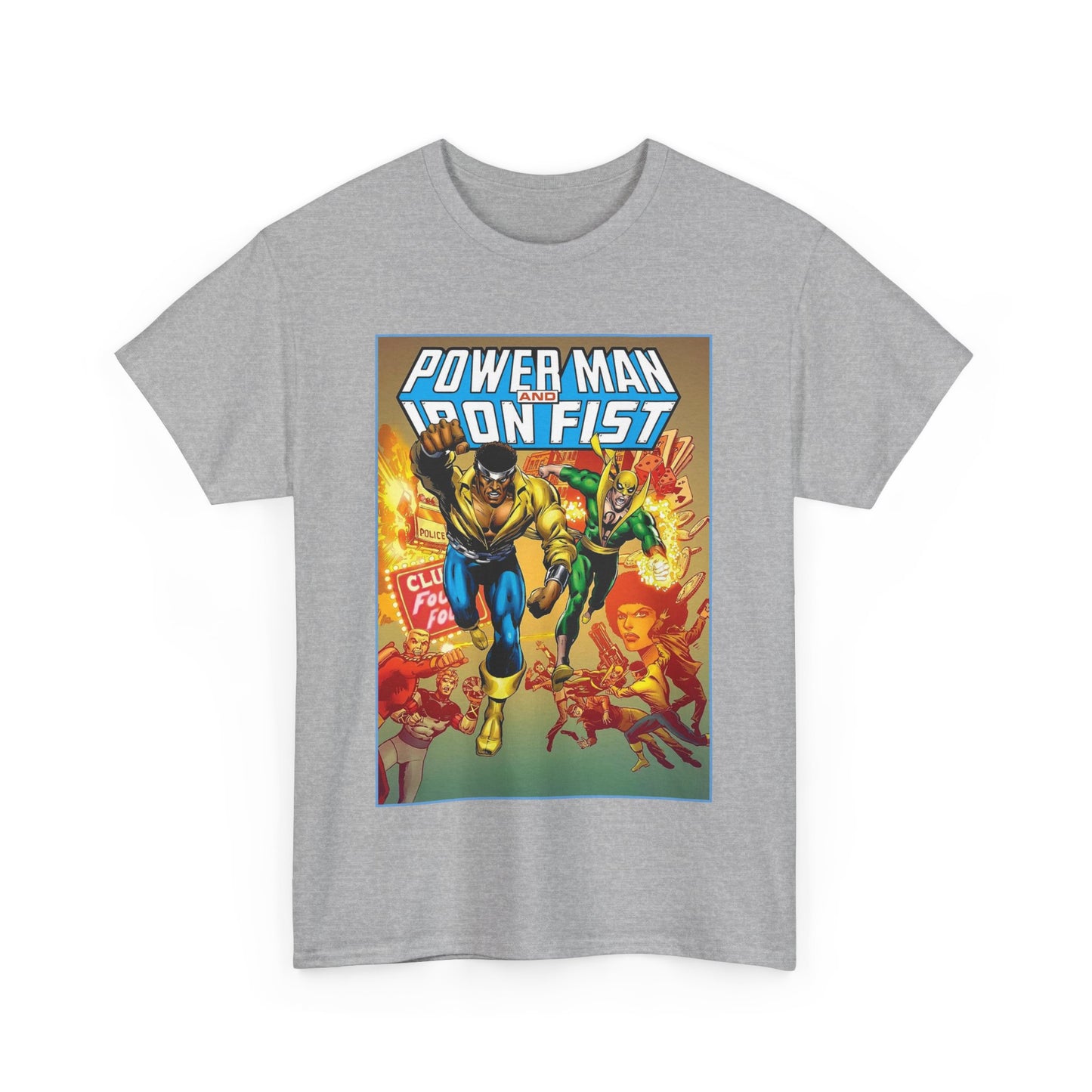 Power Man & Iron Fist T-Shirt - Luke Cage & Danny Rand - Popular Marvel Comics 1970s Series - Heroes for Hire - Great Retro Art