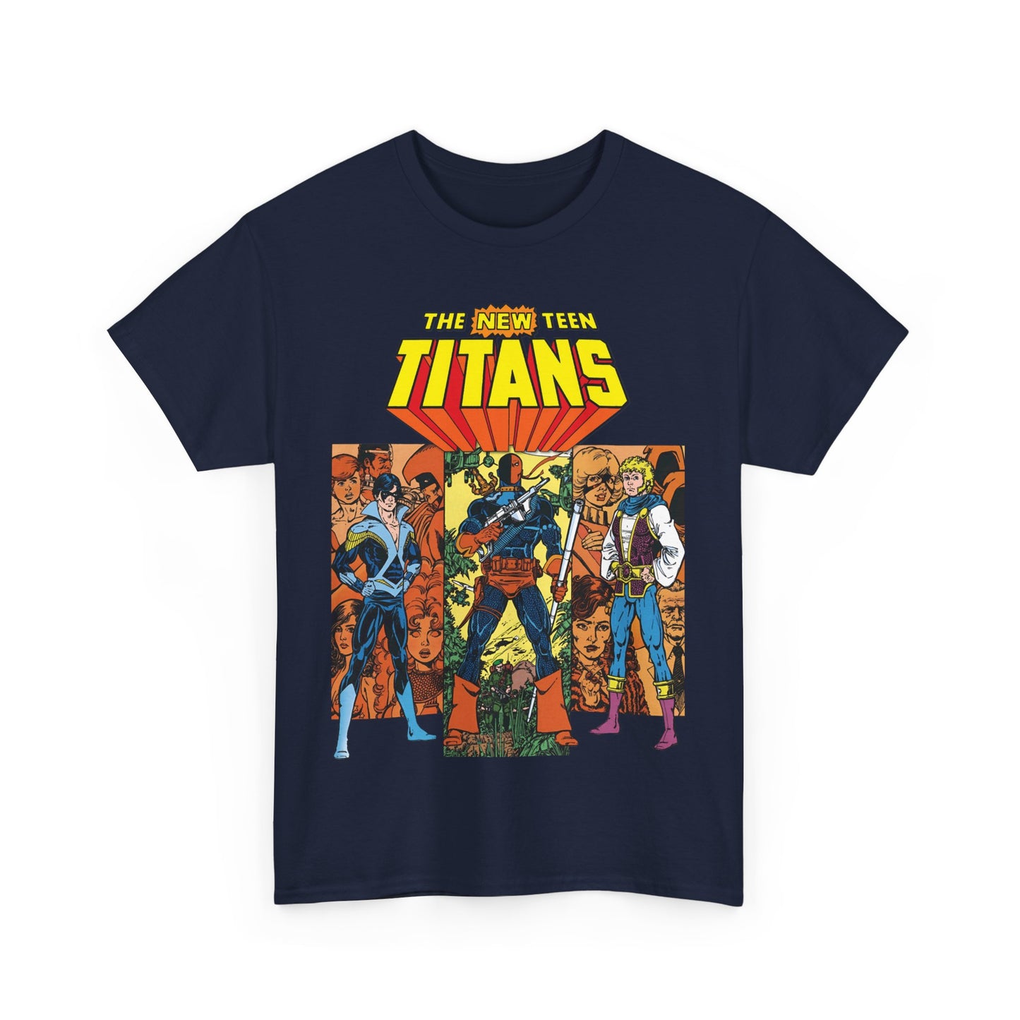 New Teen Titans T-Shirt - George Perez Art - Judas Contract - Nightwing, Jericho, Deathstroke, Changeling. Starfire - DC Comics