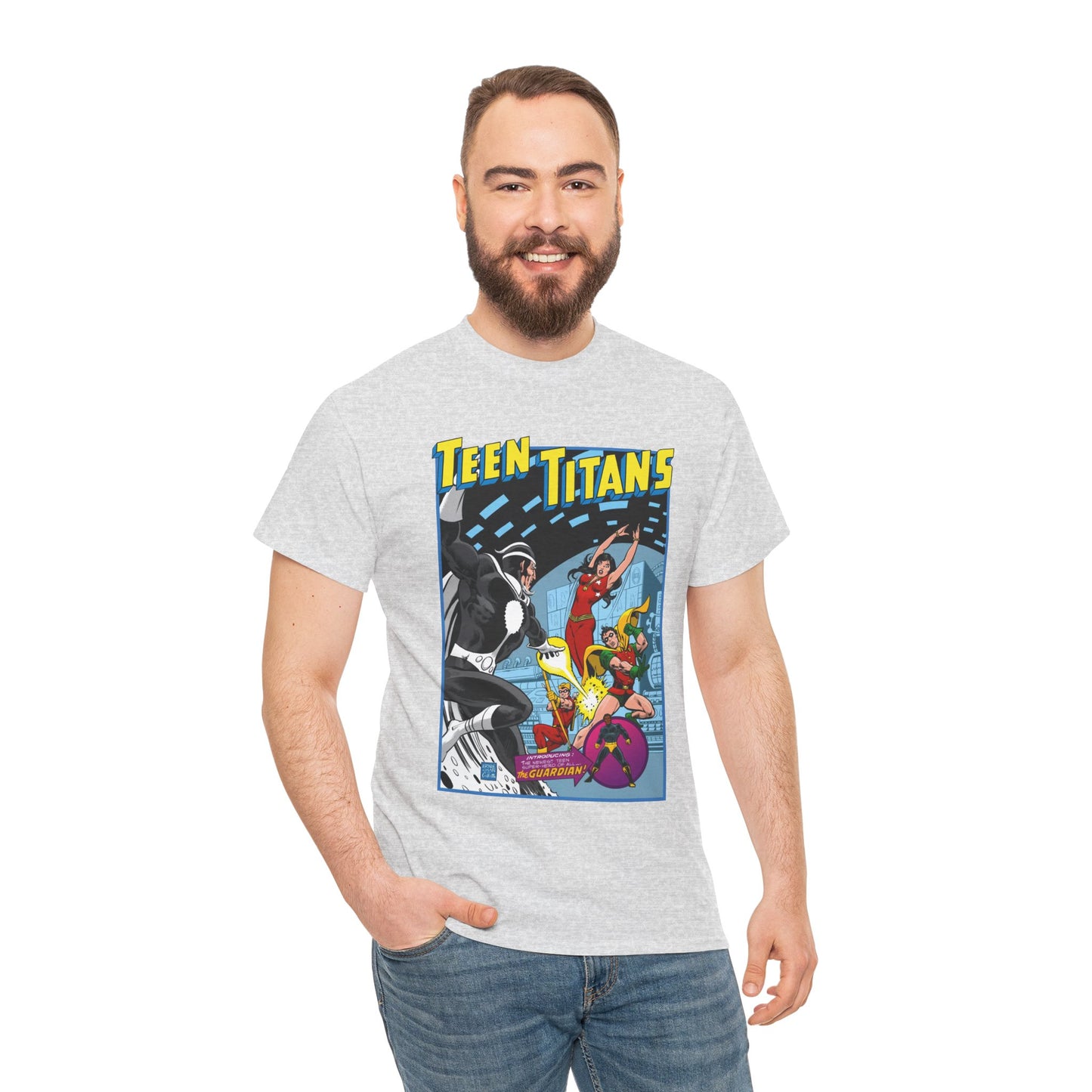 Teen Titans T-Shirt - Bronze Age DC Comics - Dr Light, Wonder Girl, Robin, Mal, Guardian, Speedy - Ernie Chan Cover Art from Issue #44