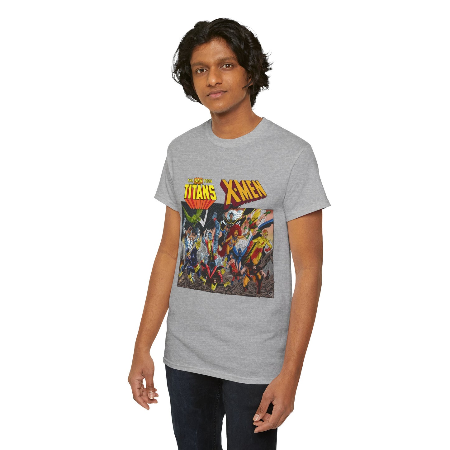 Uncanny X-Men Vs New Teen Titans T-Shirt - Amazing John Byrne Art - DC Comics, Marvel Comics Crossover - Wolverine, Starfire, Cyclops, Storm, Raven, Wonder Girl