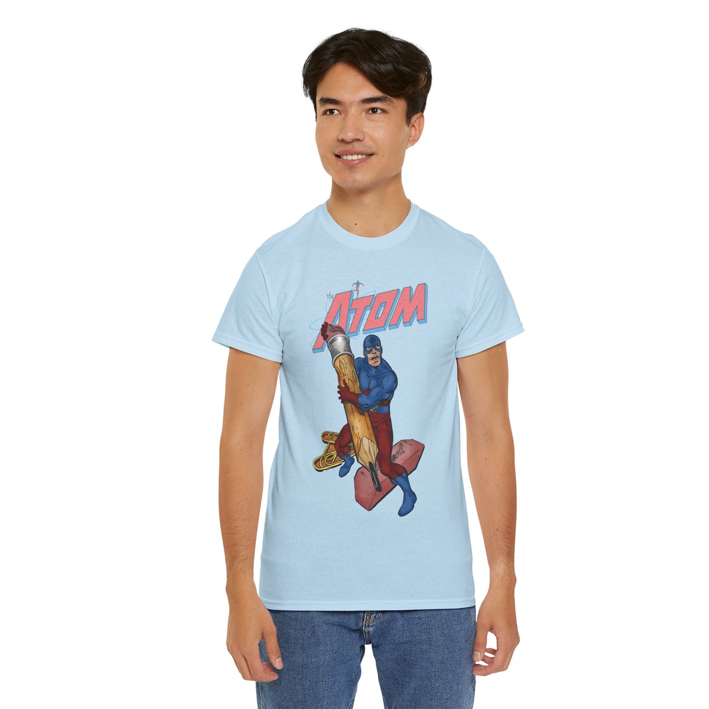 Atom T-Shirt - John Byrne Art - Ray Palmer, Justice League Member - Professor at Ivy University - DC Comics