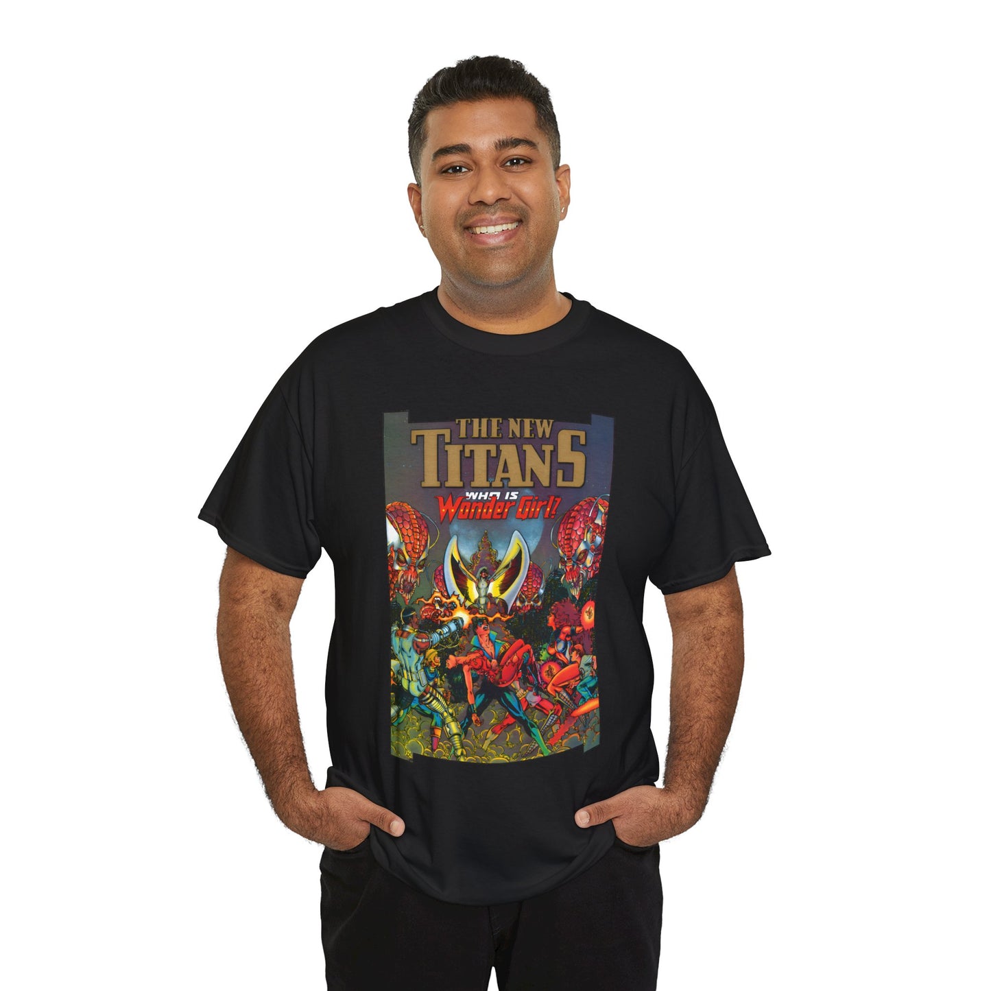 New Titans T-Shirt - George Perez Art - Who is Donna Troy? - Nightwing, Troia, Starfire, Cyborg, Jericho, Raven - DC Comics