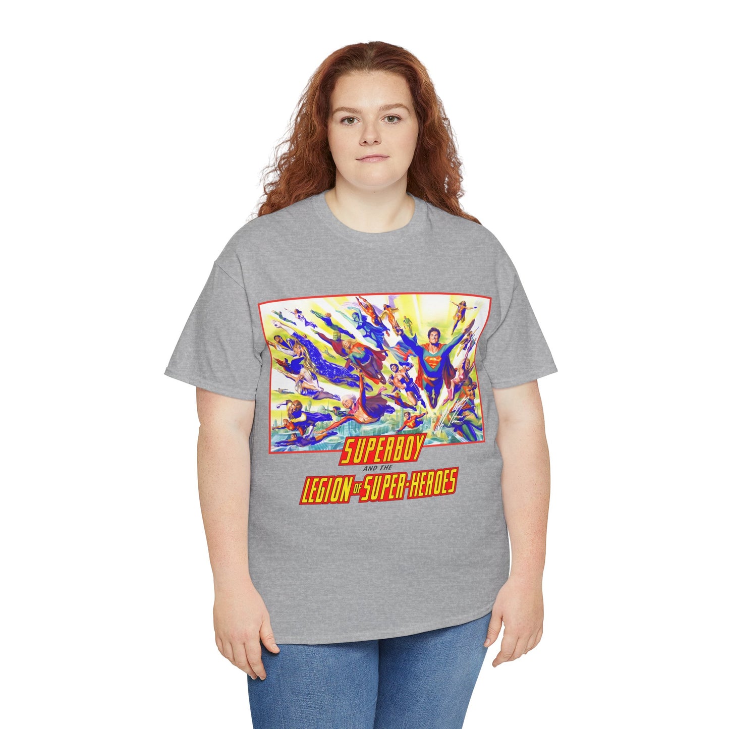 Superboy & Legion of Super-Heroes T-Shirt - Alex Ross Art - Saturn Girl, Brainiac 5, Lightning Lad, Shadow Lass, Dawnstar, Karate Kid - DC Comics