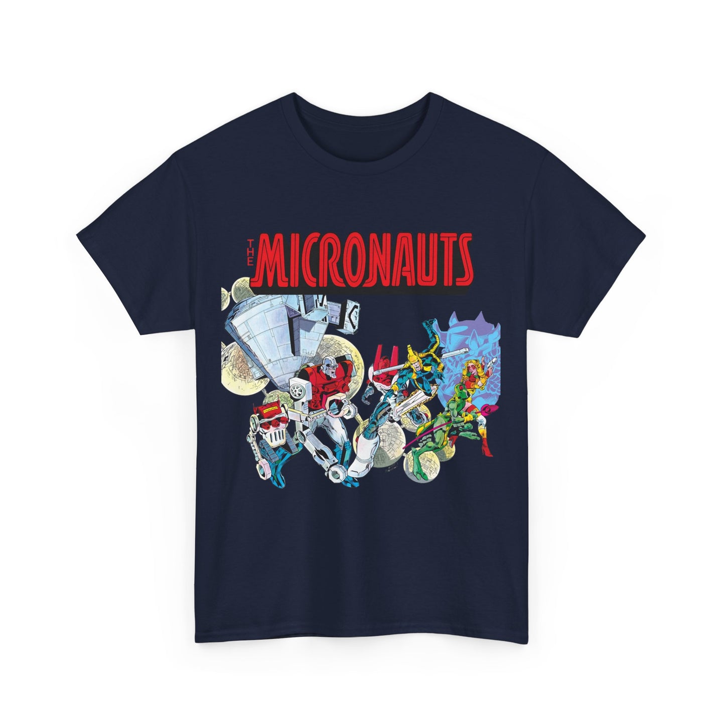 Micronauts T-Shirt - Jackson Guice Art - Arcturus Rann, Biotron, Marionette, Acroyear, Bug - Marvel Comics
