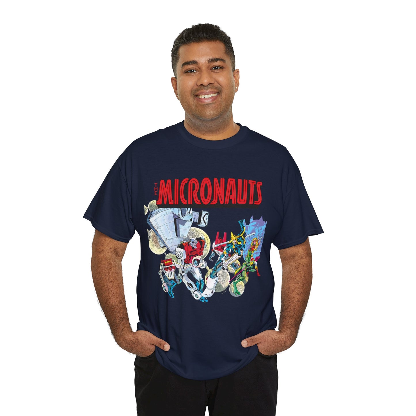 Micronauts T-Shirt - Jackson Guice Art - Arcturus Rann, Biotron, Marionette, Acroyear, Bug - Marvel Comics
