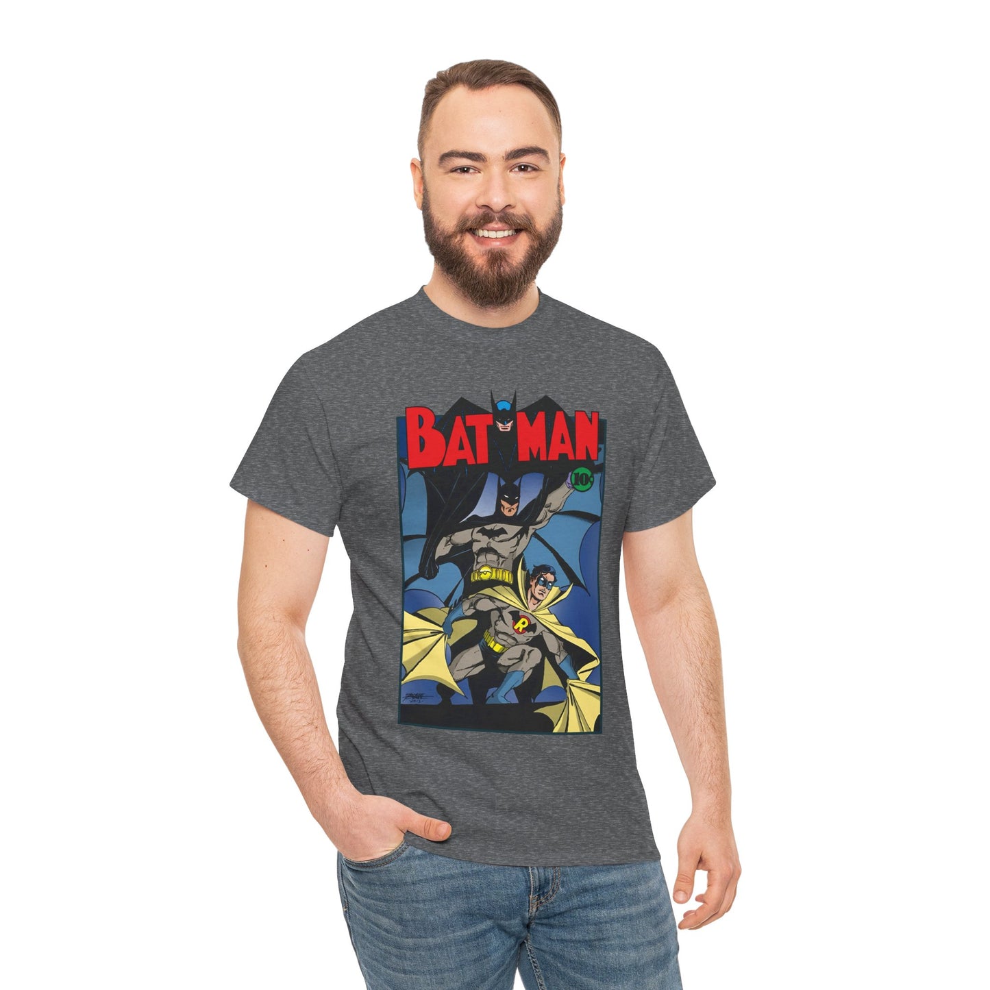Batman & Robin T-Shirt - George Perez Art - Earth 2 - DC Comics - Golden Age JSA - Bruce Wayne & Dick Grayson
