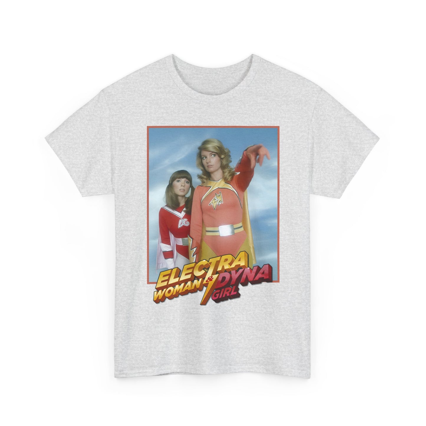 Electra Woman & Dyna Girl T-Shirt - Popular Krofft Supershow Characters from the 1970s - Deidre Hall & Judy Strangis