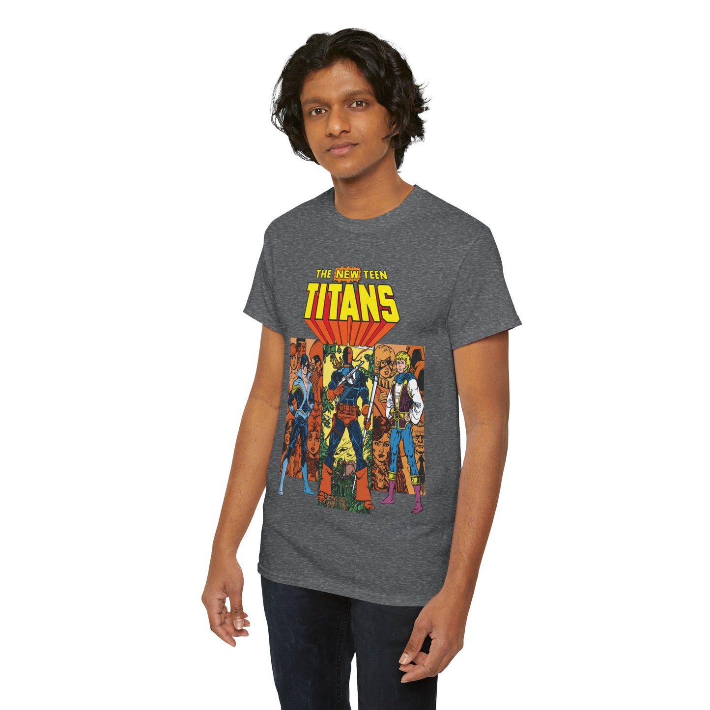 New Teen Titans T-Shirt - George Perez Art - Judas Contract - Nightwing, Jericho, Deathstroke, Changeling. Starfire - DC Comics