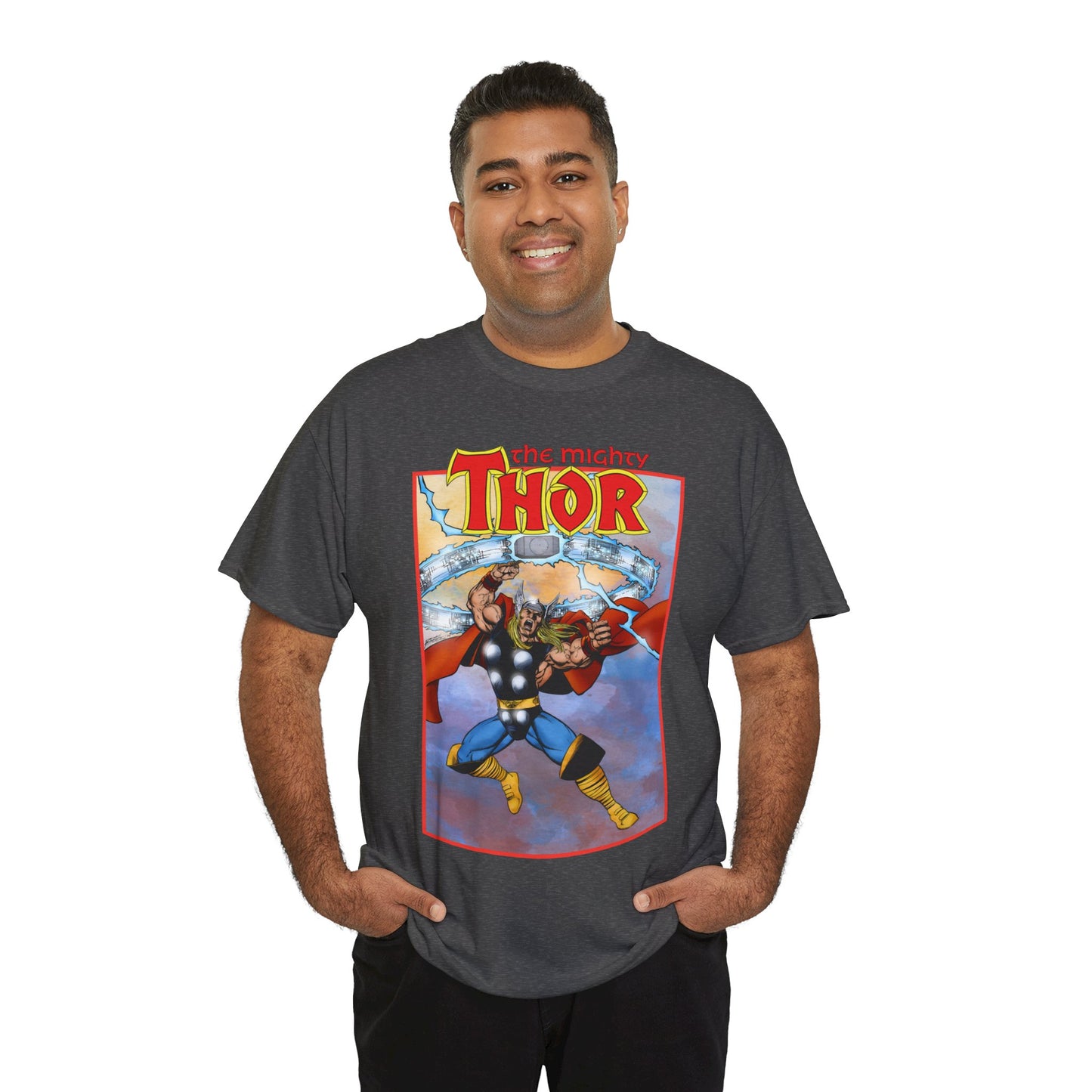 The Mighty Thor T-Shirt - George Perez Art - Mjolnir - Avengers Member - God of Thunder - Asgard Warrior - Marvel Comics