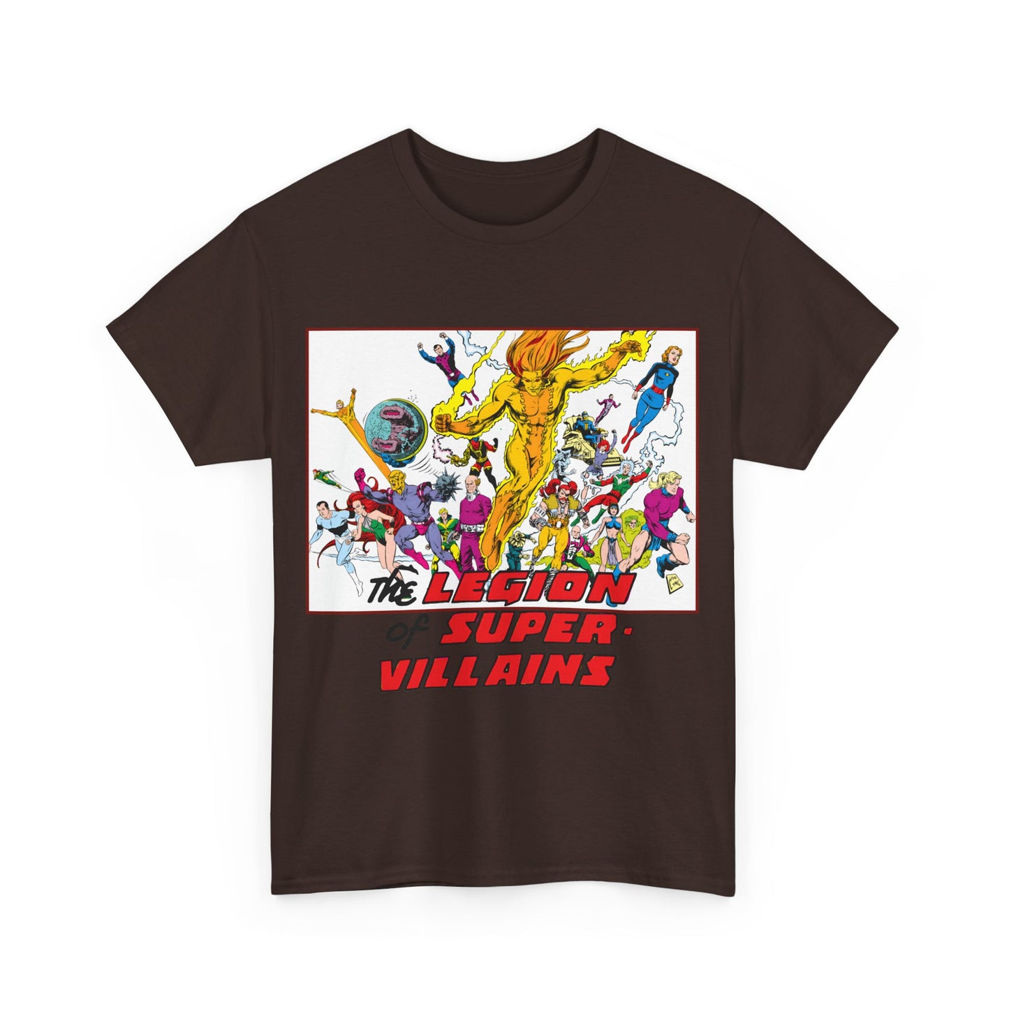 Legion of Super-Villains T-Shirt - Steve Lightle Art - LOSH, Legion of Super-Heroes Foes - Saturn Queen, Tyr, Lightning Lord, Spider Girl, Cosmic King, Nemesis Kid - DC Comics