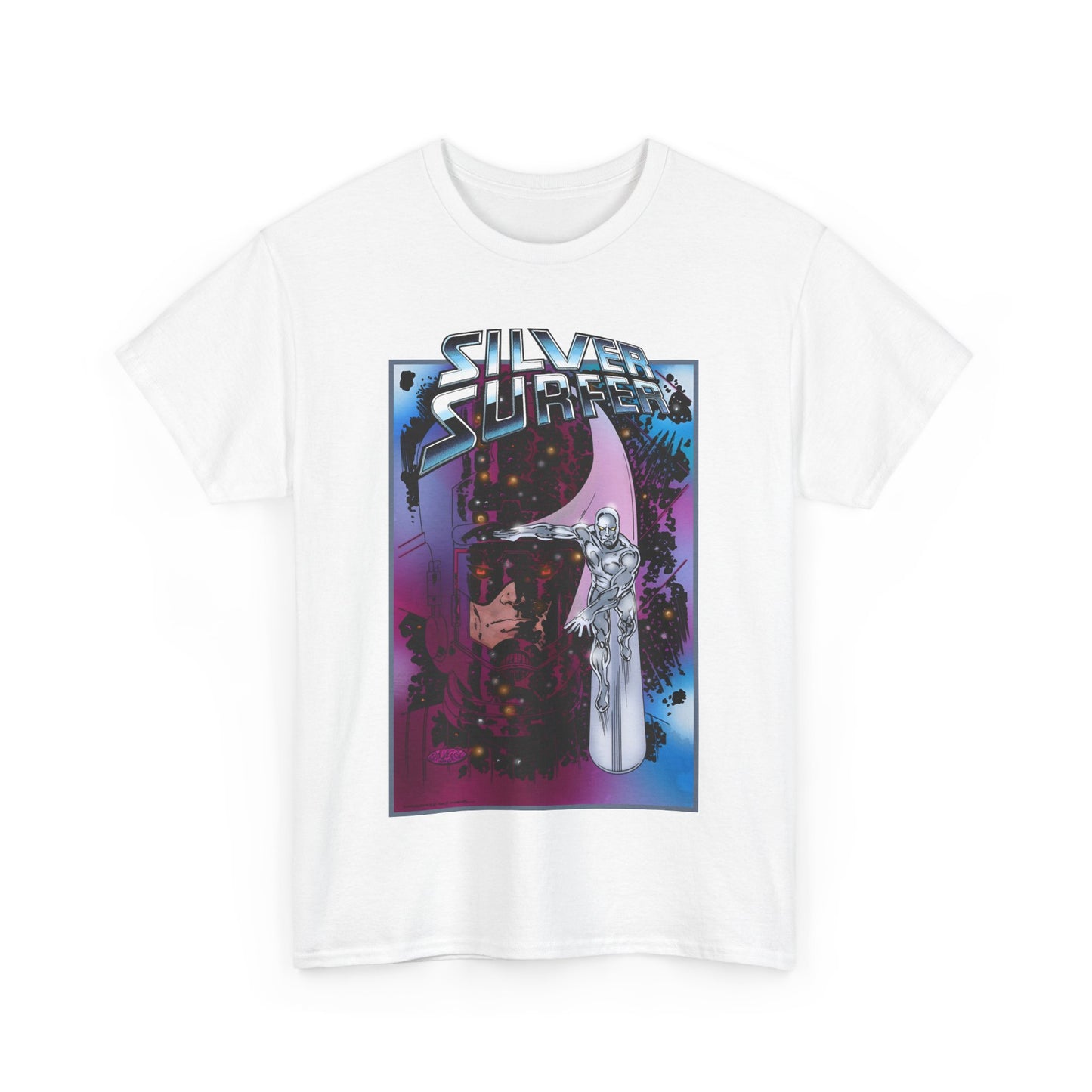 Silver Surfer & Galactus T-Shirt - John Byrne Art - Fantastic Four Connection - Former Herald, Norrin Radd - Marvel Comics