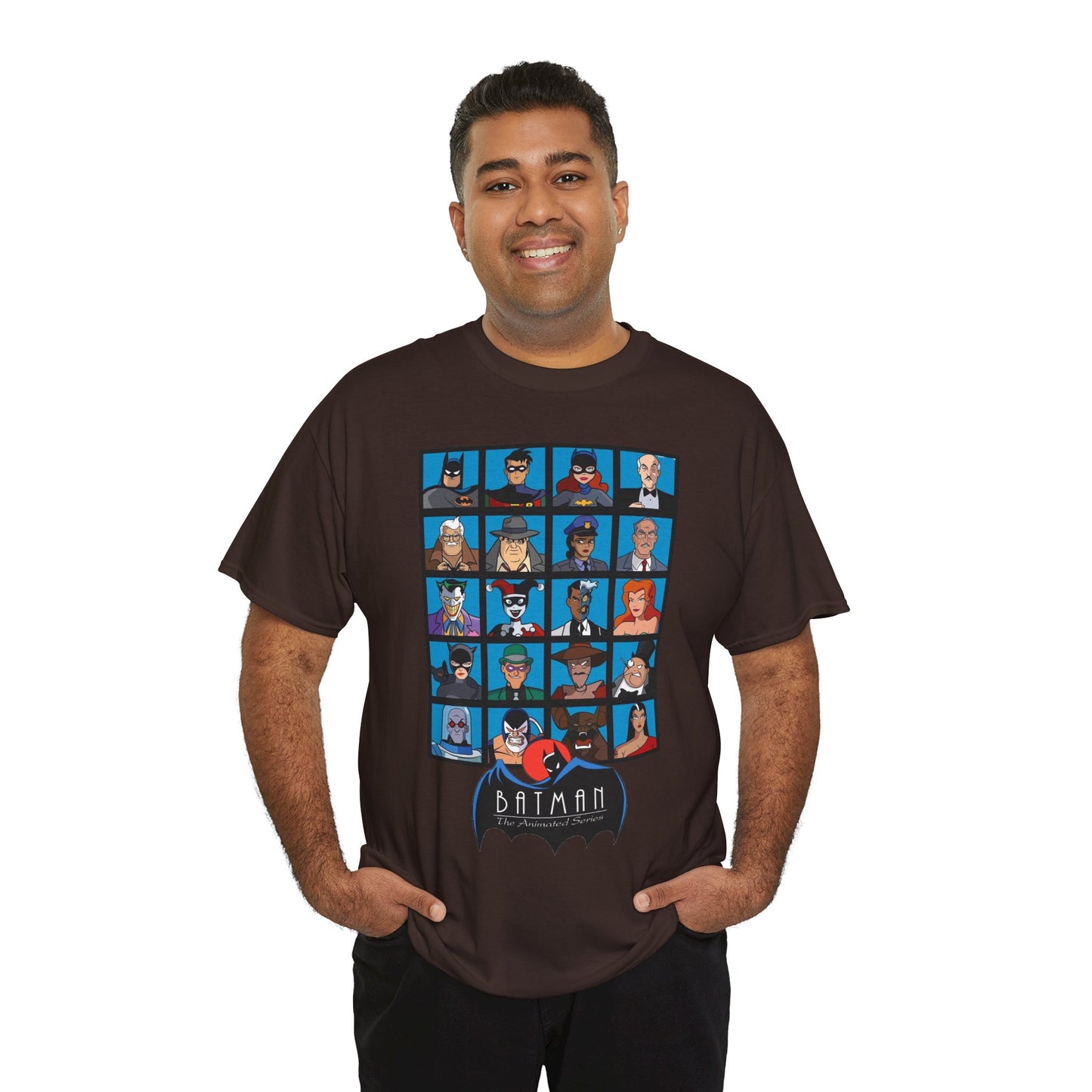 Batman T-Shirt - Animated Series - Harley Quinn, Batgirl, Joker, Bane, Robin, Two-Face, Catwoman, Riddler - Classic TV Cartoon Series