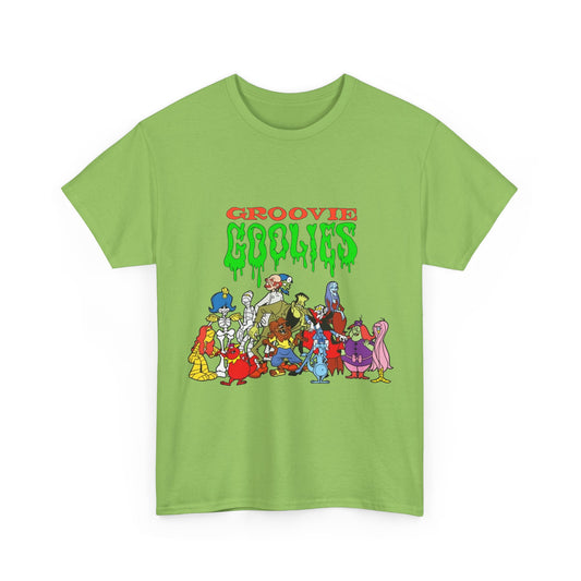 Groovie Goolies T-Shirt - The Monster Trio (Drac, Frankie, Wolfie) - Hagatha, Bella La Ghostly, Boneapart, Mummy - Horrible Hall on Horrible Drive - Filmation Cartoon