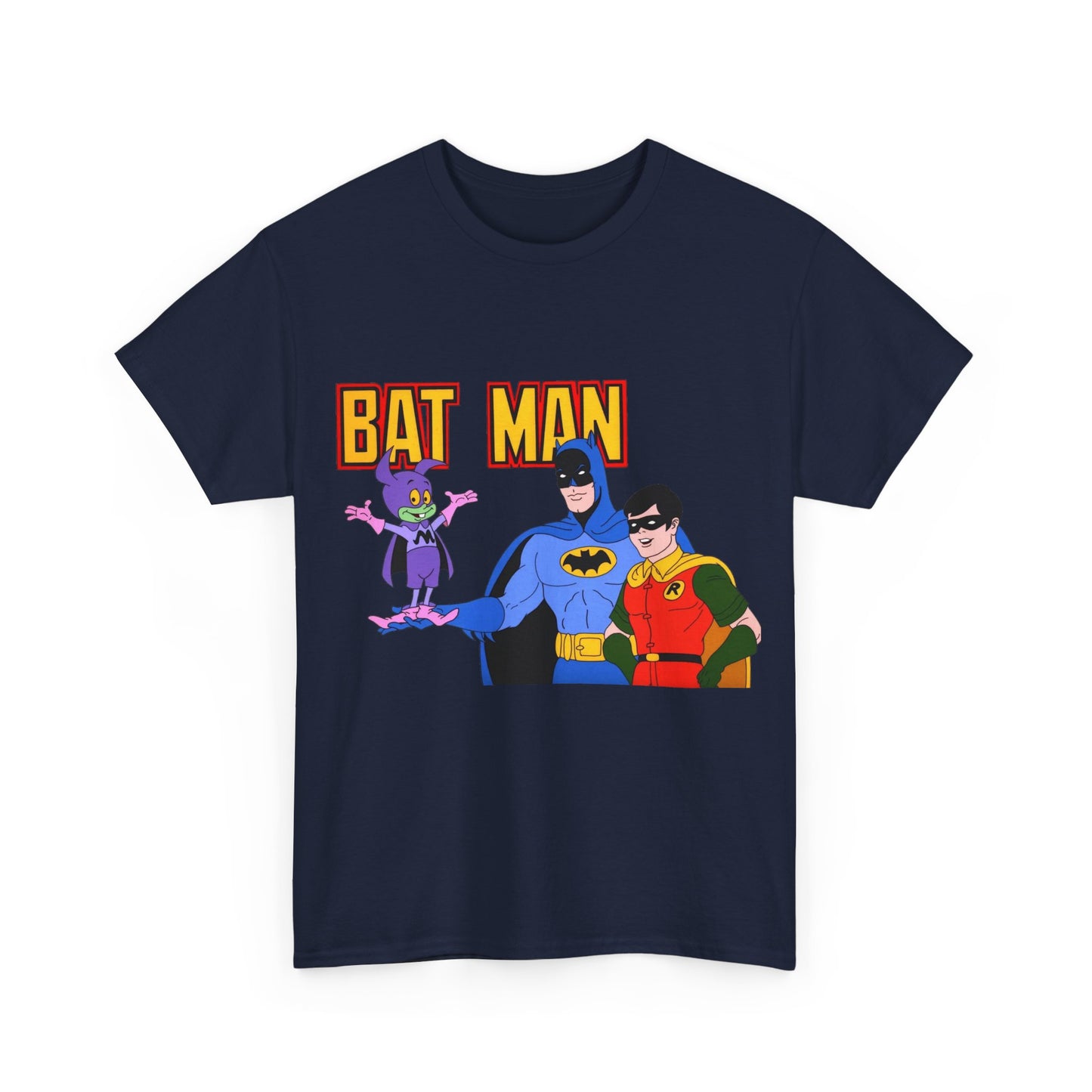 Batman, Robin & Bat-Mite T-Shirt - The New Adventures of Batman - 1970s Filmation DC Cartoon Series - Animated Dark Knight Detective