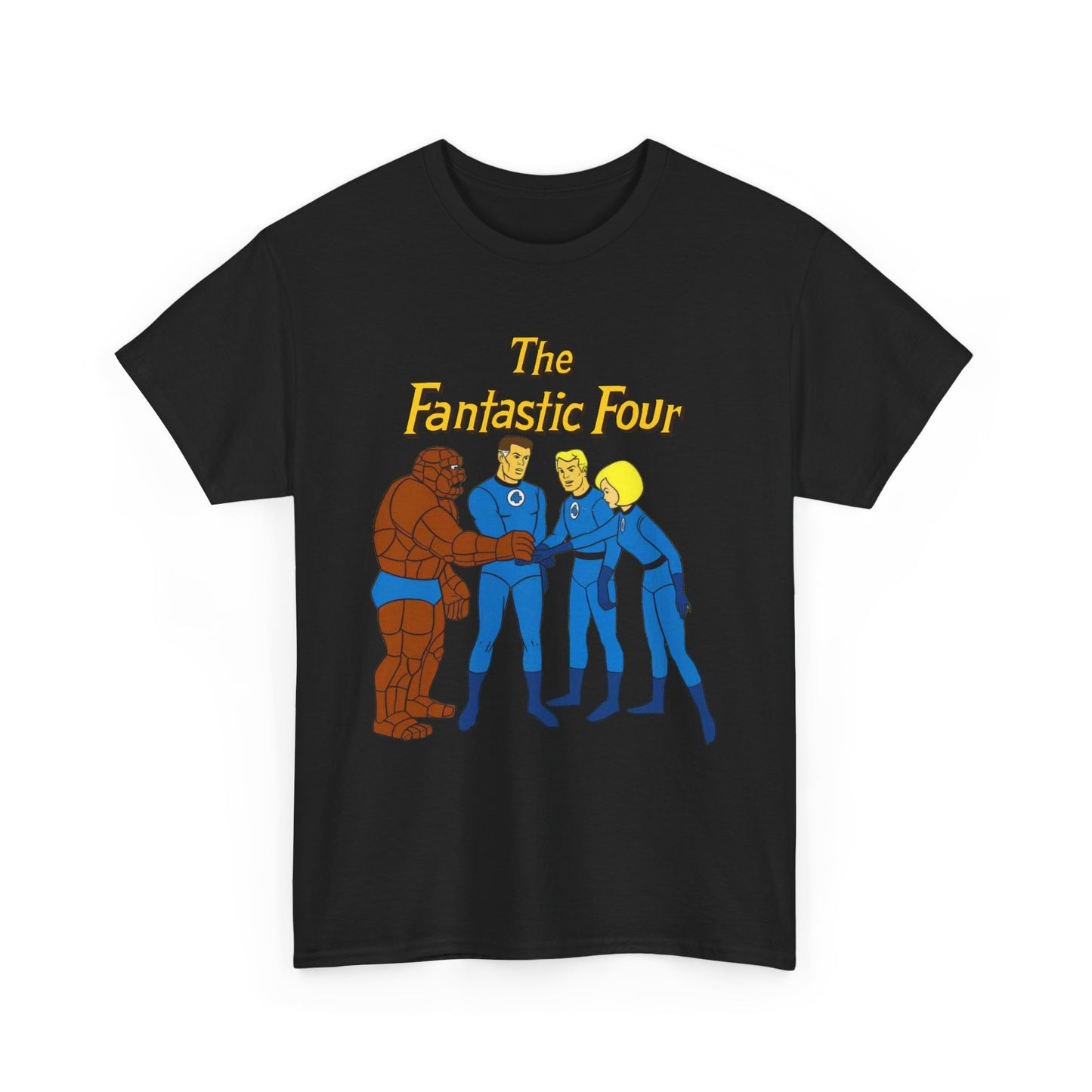 Fantastic Four T-Shirt - Hanna-Barbera 1960s Cartoon - Human Torch, The Thing, Invisible Woman - Marvel Comics