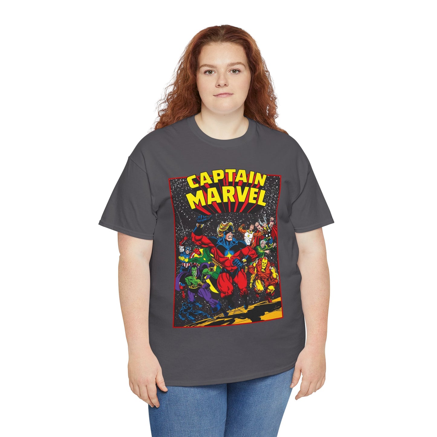 Captain Marvel T-Shirt - Marvel Comics - Jim Starlin Art - Mar-Vell - Kree - Cosmic Hero