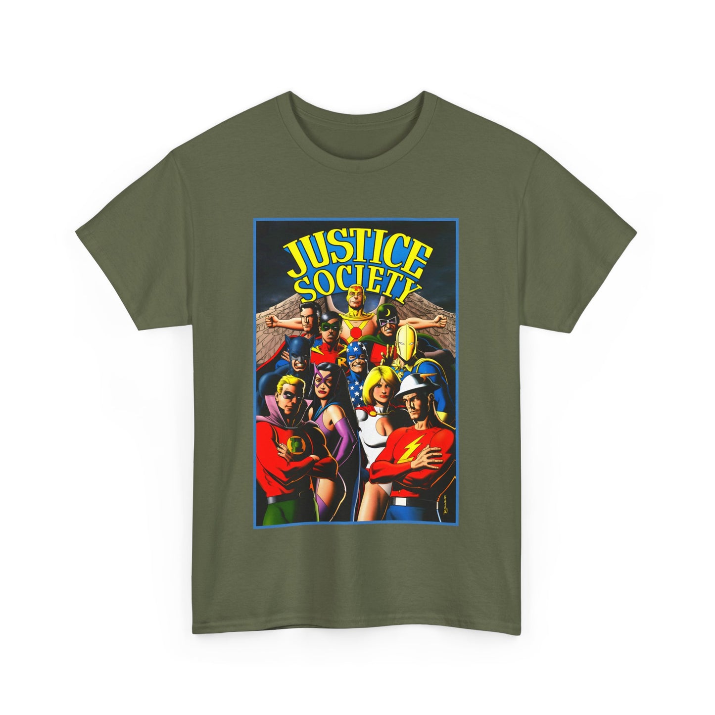 Justice Society T-Shirt - Brian Bolland Art - Dr. Fate, Huntress, Power Girl, Green Lantern, Hawkman, Wildcat - DC Comics - JSA