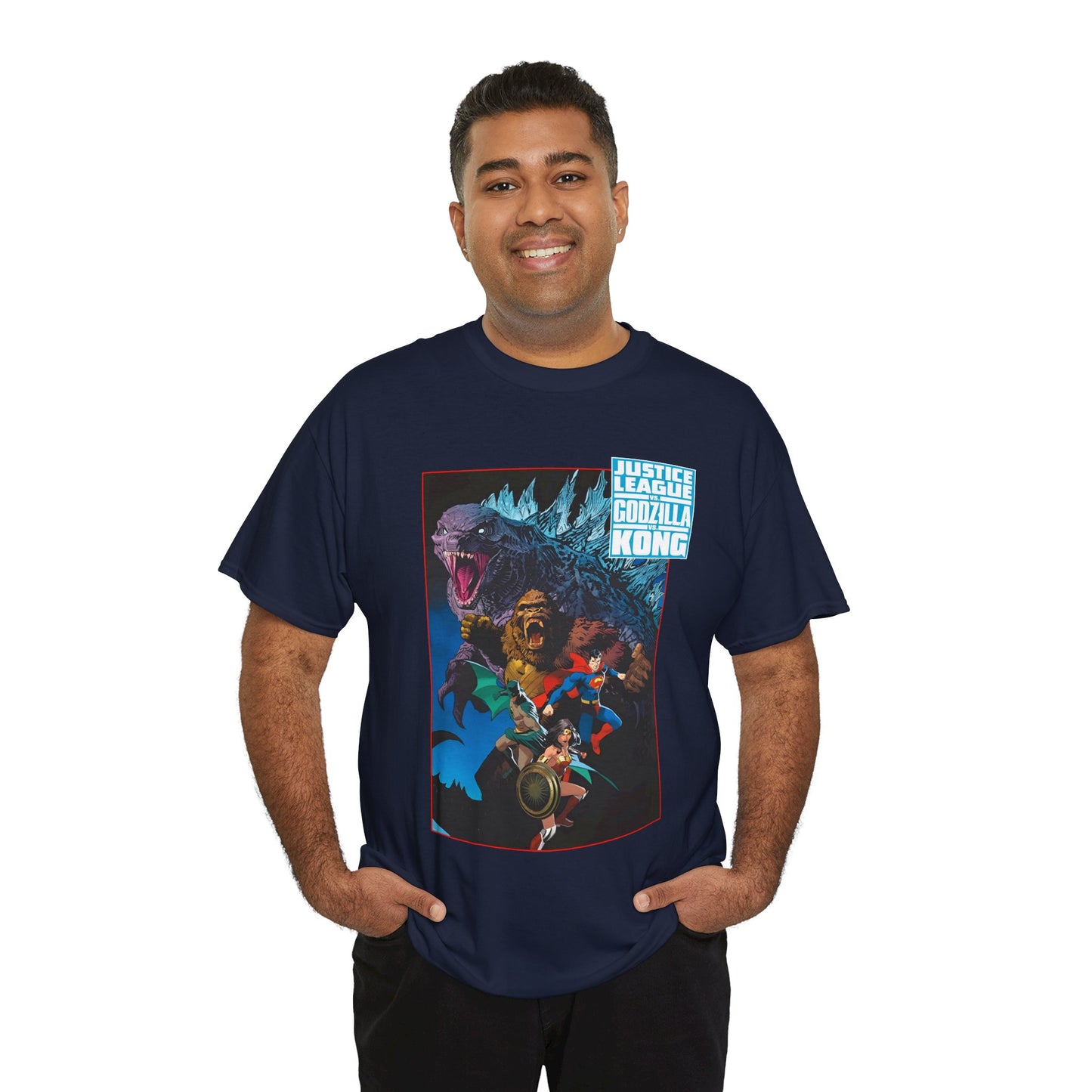 Justice League Vs Godzilla Vs Kong T-Shirt - Dan Mora Art - Wonder Woman, Superman, Batman - DC Comics