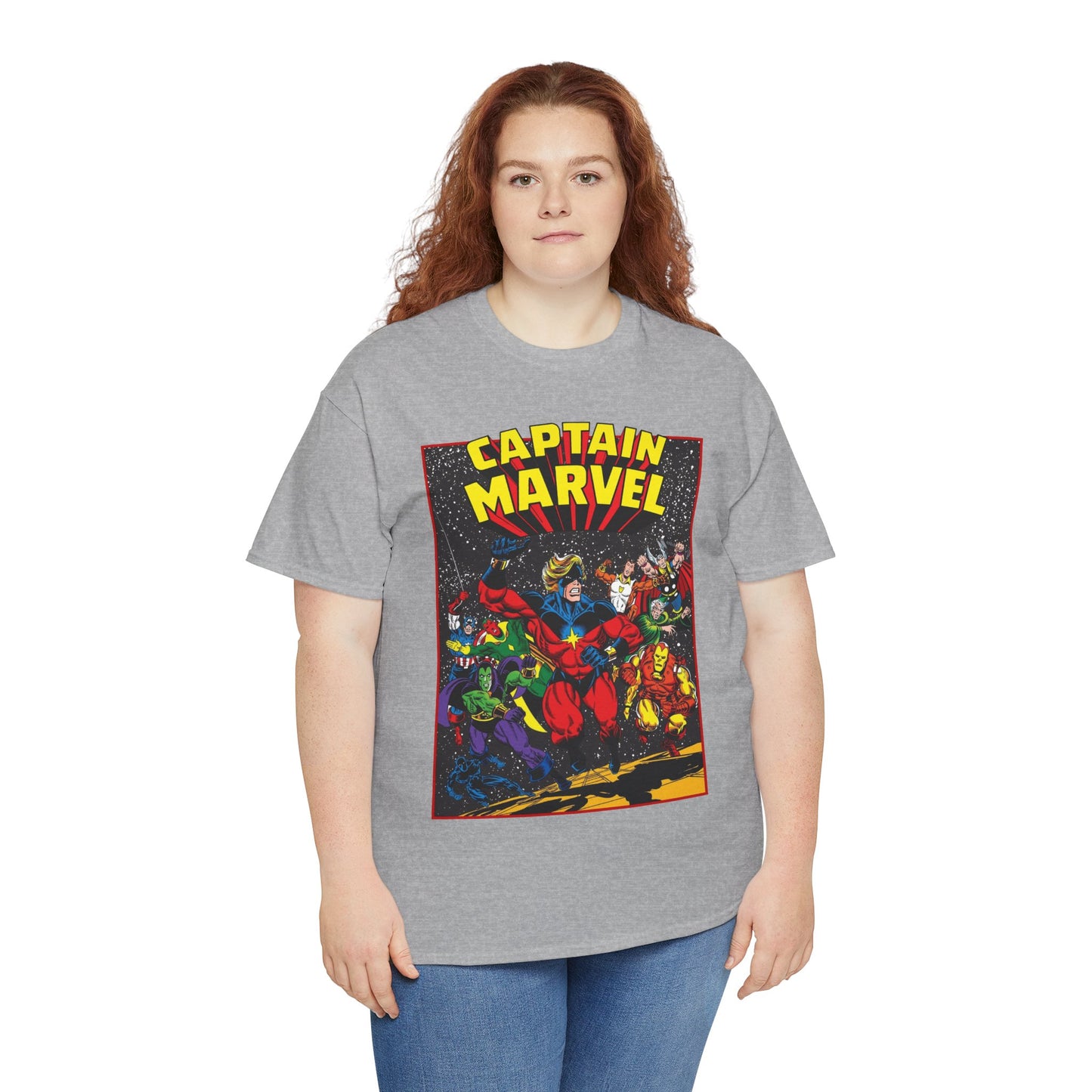Captain Marvel T-Shirt - Marvel Comics - Jim Starlin Art - Mar-Vell - Kree - Cosmic Hero