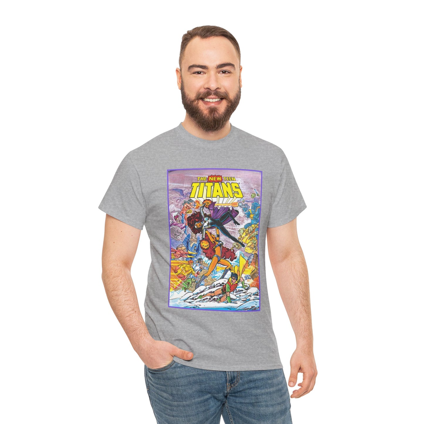 New Teen Titans T-Shirt - George Perez Art - Starfire Vs Blackfire - Omega Man - Annual #1 Cover - DC Comics