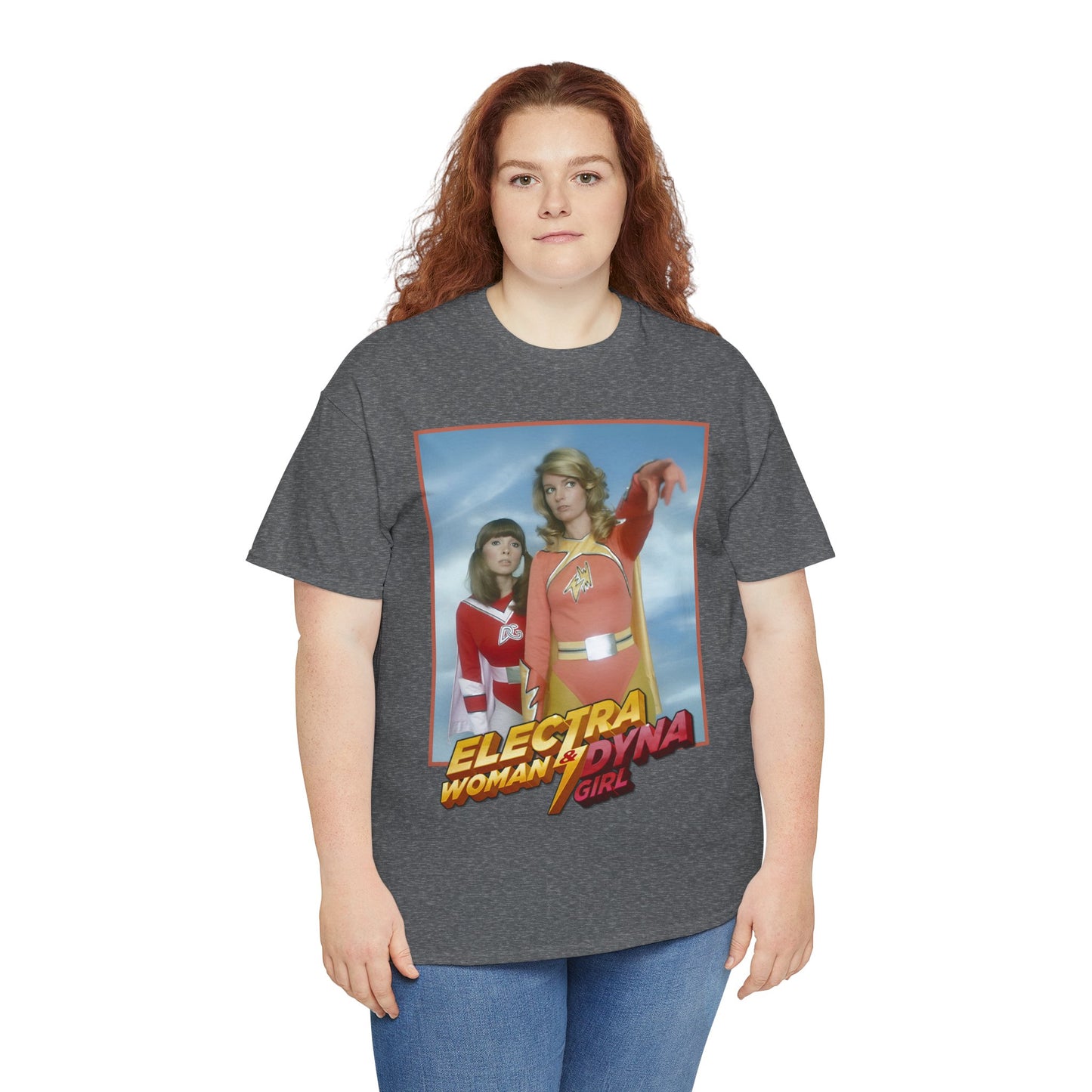 Electra Woman & Dyna Girl T-Shirt - Popular Krofft Supershow Characters from the 1970s - Deidre Hall & Judy Strangis