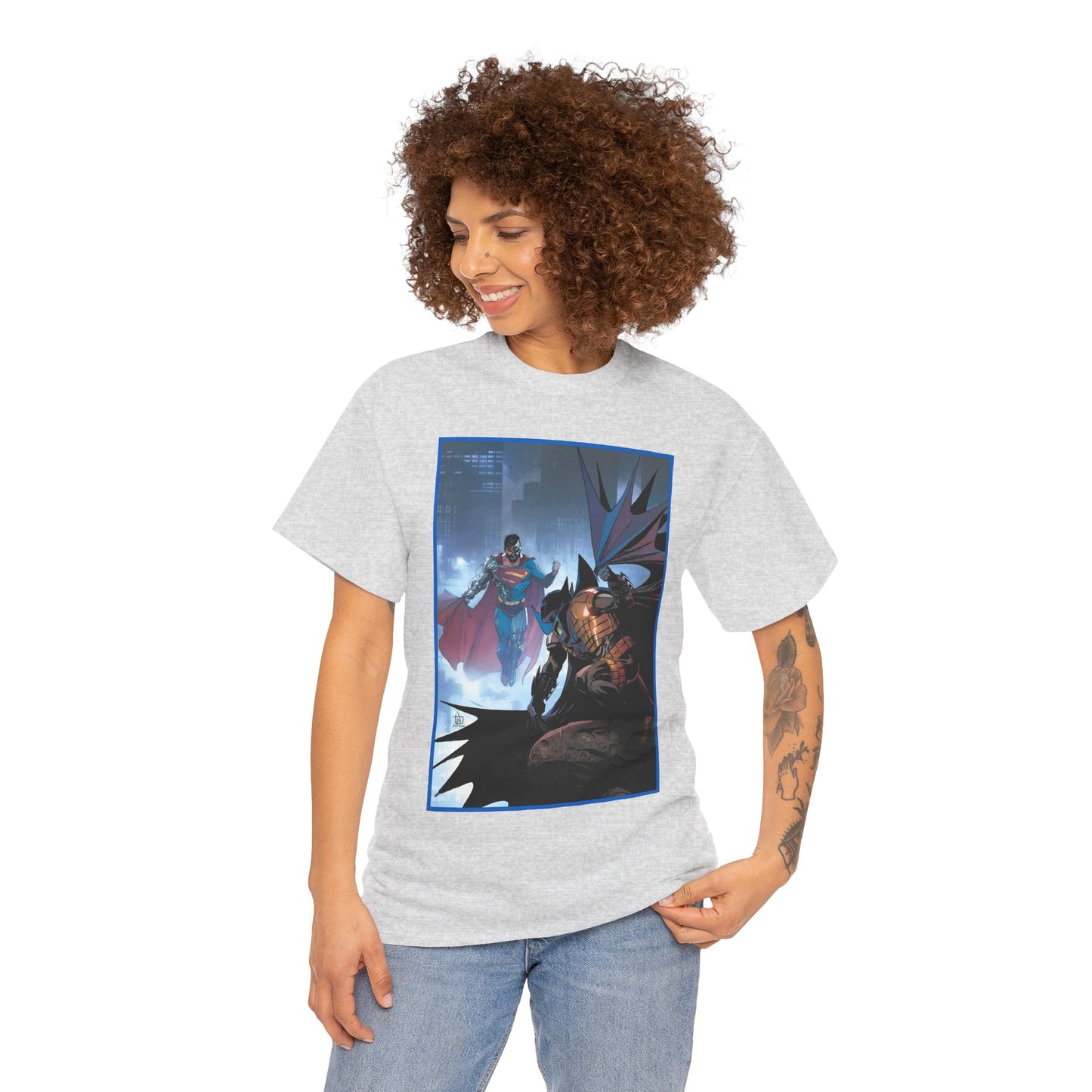 Cyborg Superman Vs Azrael Batman T-Shirt - Lee Weeks Art - Reign of the Superman, Knightfall - World's Finest Variant Cover Art - DC Comics