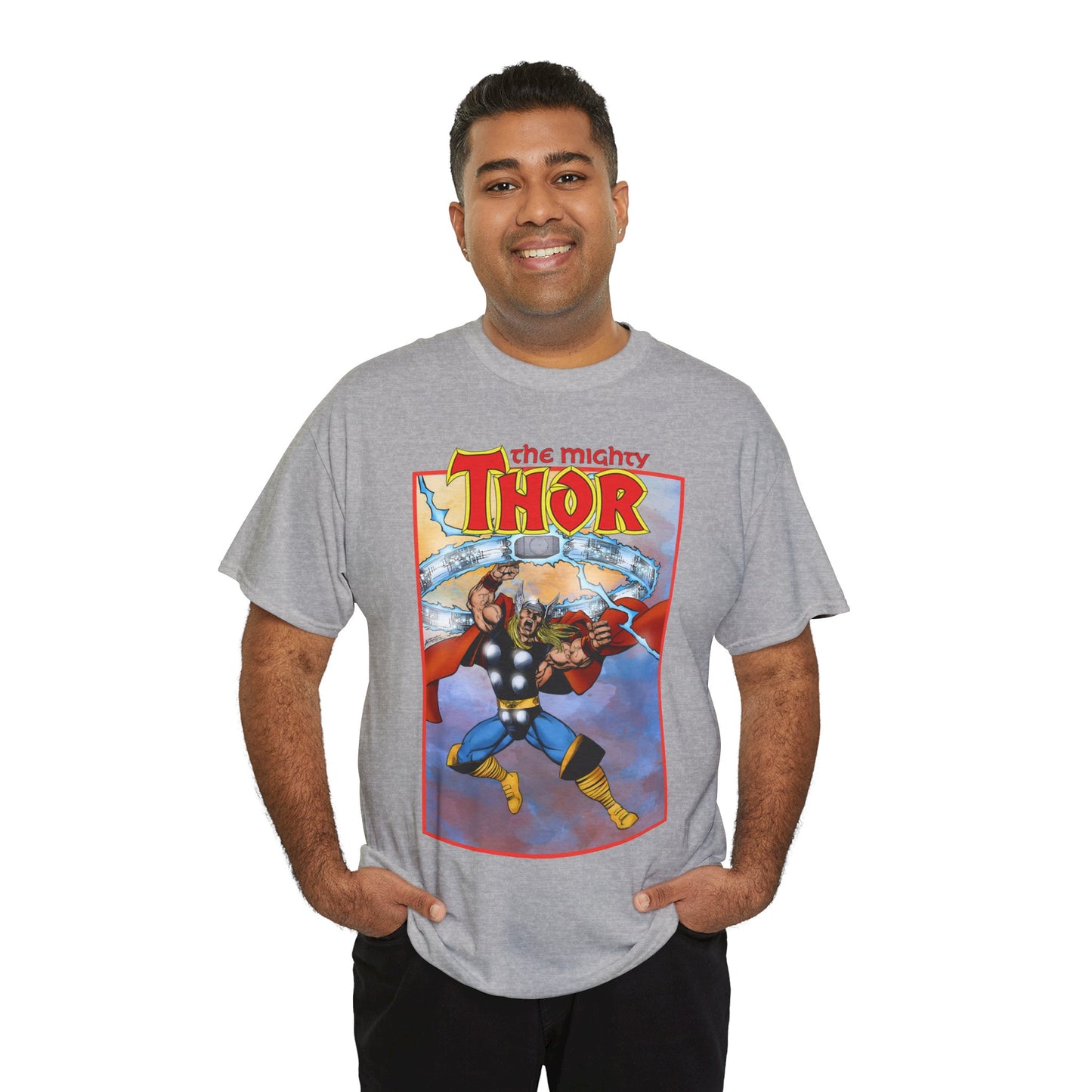 The Mighty Thor T-Shirt - George Perez Art - Mjolnir - Avengers Member - God of Thunder - Asgard Warrior - Marvel Comics