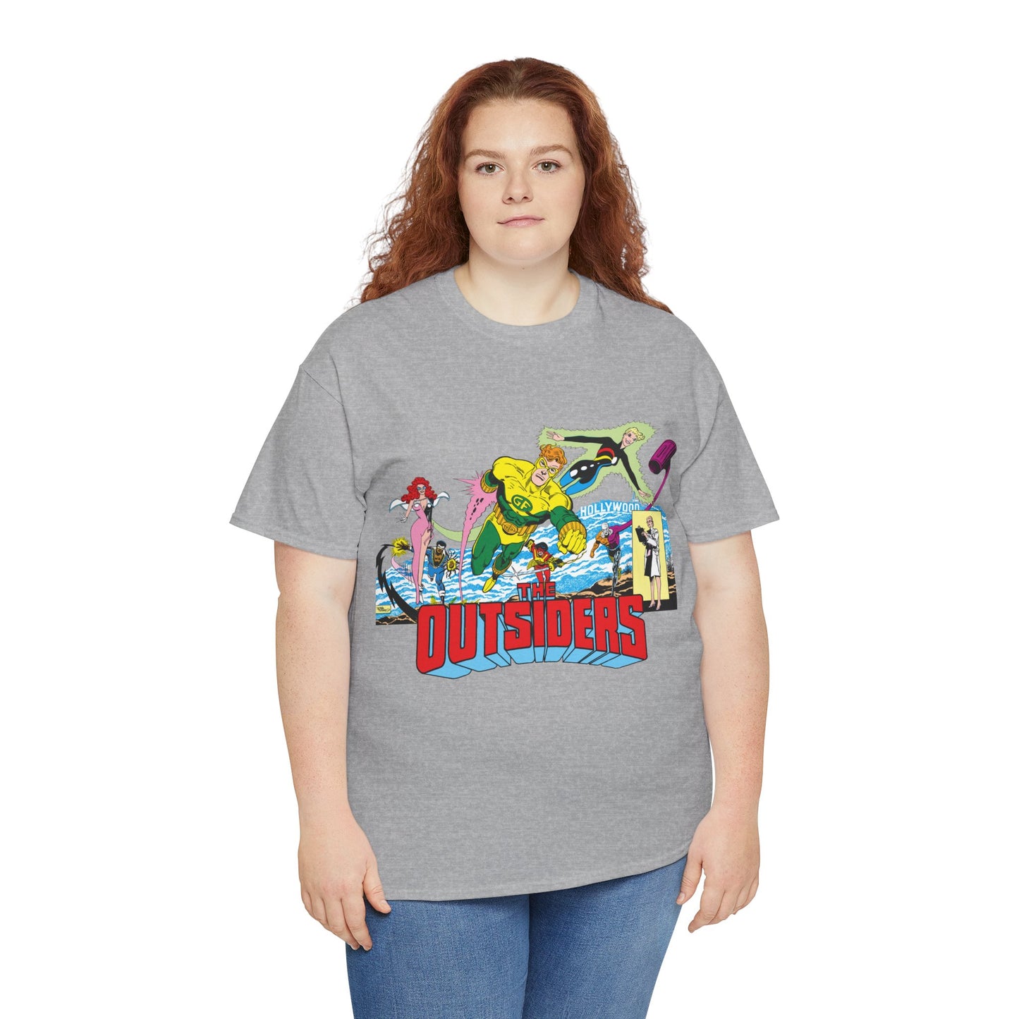 Outsiders T-Shirt - Amazing Jim Aparo Art - Black Lightning, Geo-Force, Katana, Metamorpho, Looker, Halo - DC Comics