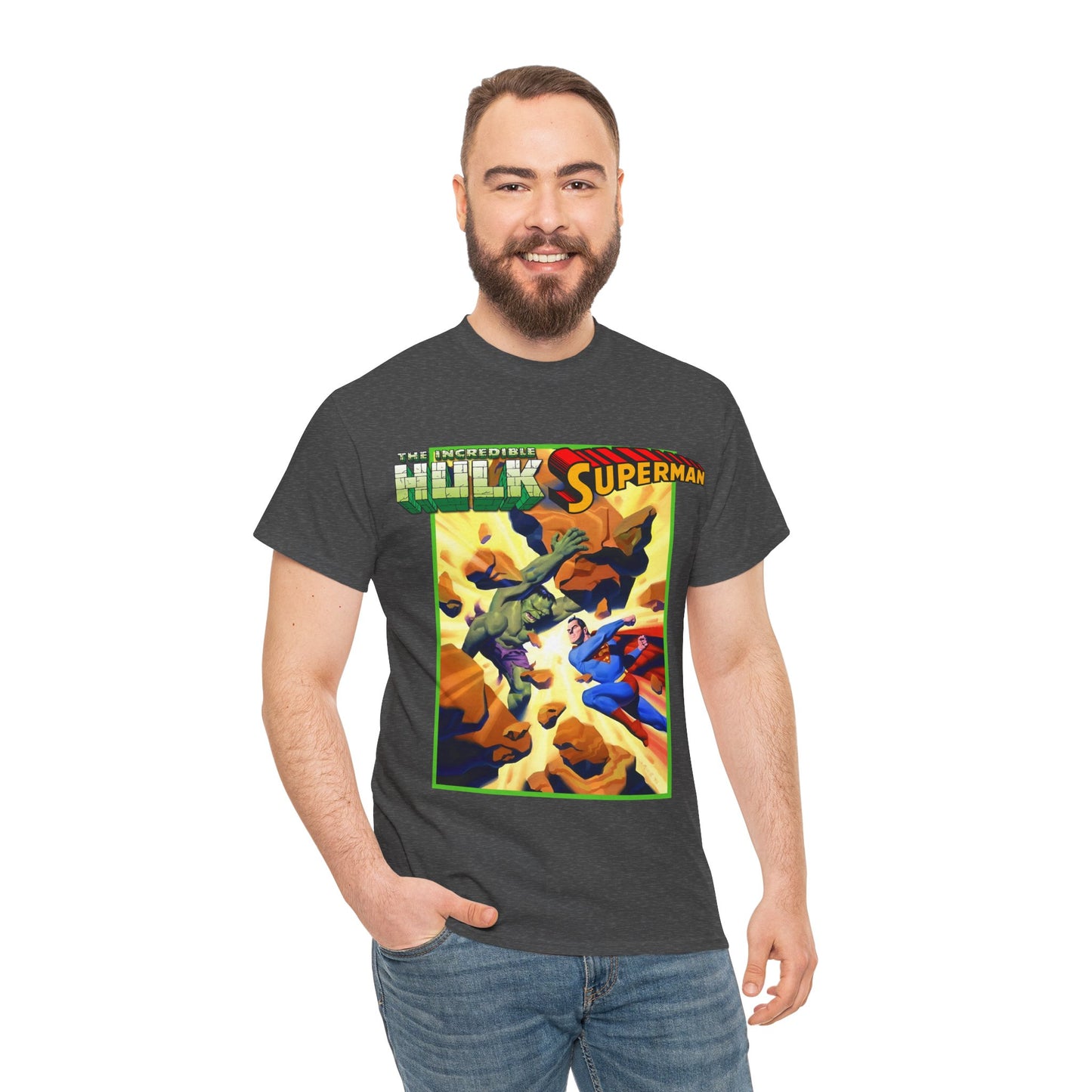 Incredible Hulk Vs Superman T-Shirt - Amazing Steve Rude Art - DC Comics & Marvel 90s Crossover - Bruce Banner, Clark Kent