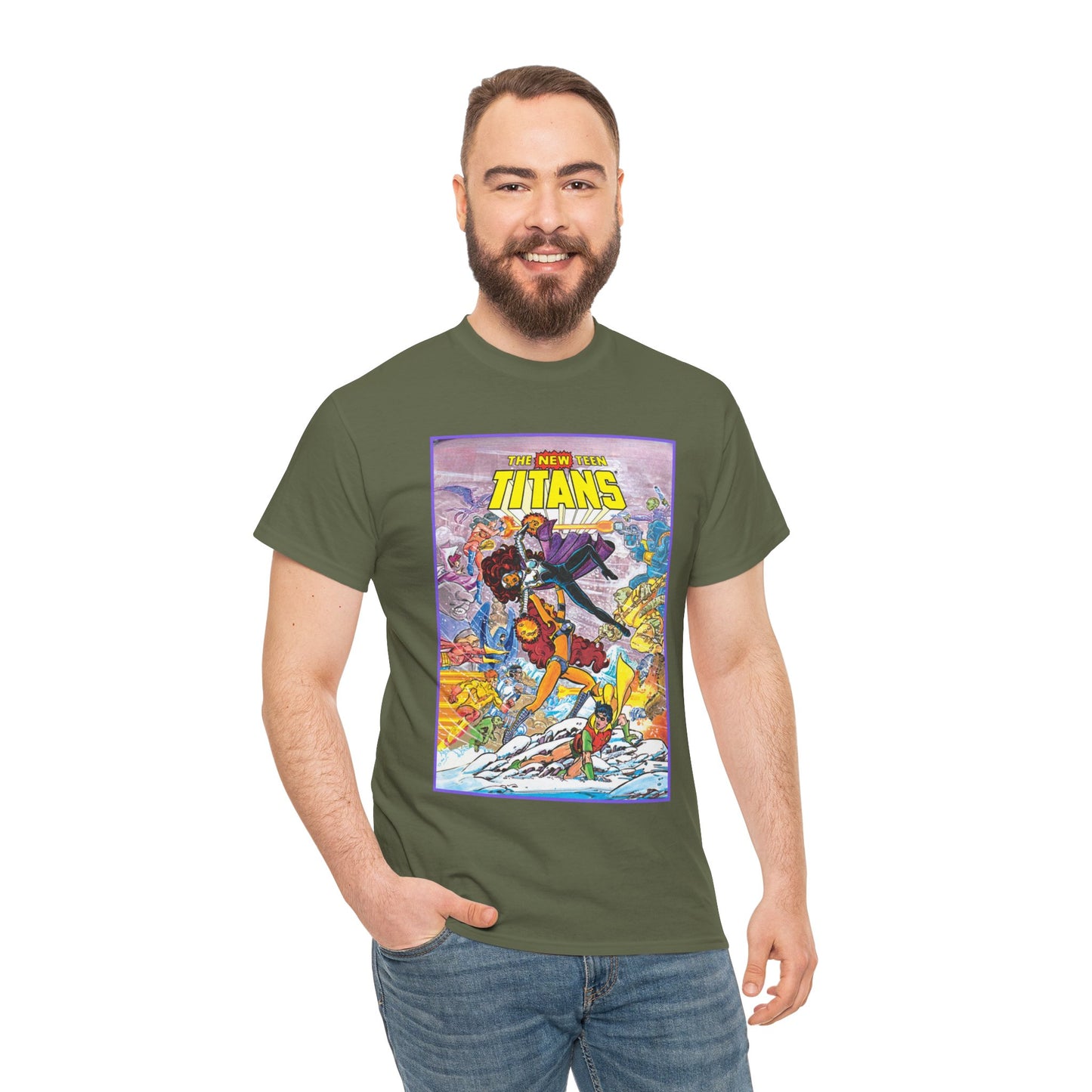 New Teen Titans T-Shirt - George Perez Art - Starfire Vs Blackfire - Omega Man - Annual #1 Cover - DC Comics