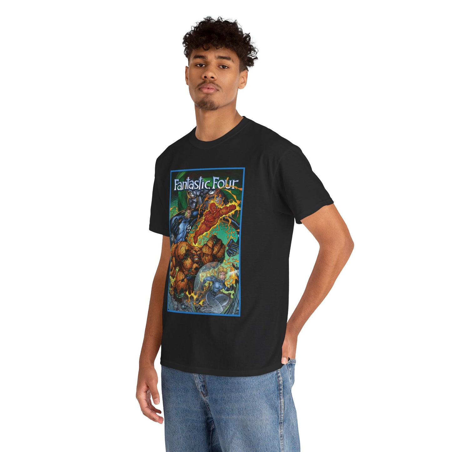 Fantastic Four T-Shirt - Jim Lee Art - The Thing, Human Torch, Reed Richards, Invisible Woman - Marvel Comics - Heroes Reborn