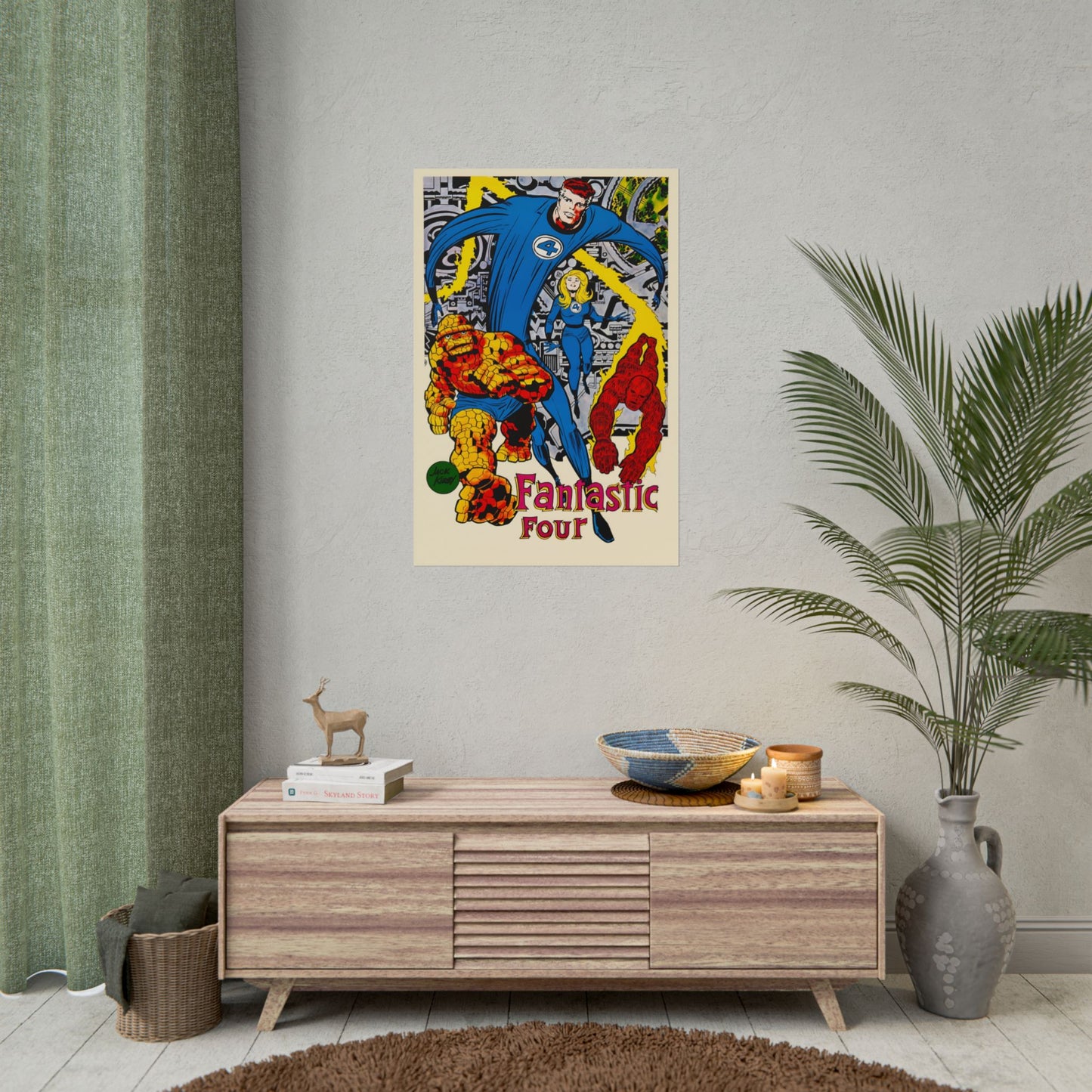 Fantastic Four Rolled Poster - Retro Jack Kirby Art - Marvel Comics - Multiple Sizes Up to 24"x36"